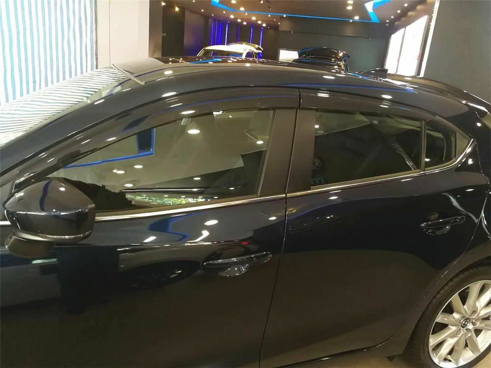 Premium Weather Shields Window Visors for Mazda 3 hatch June 2013-2018