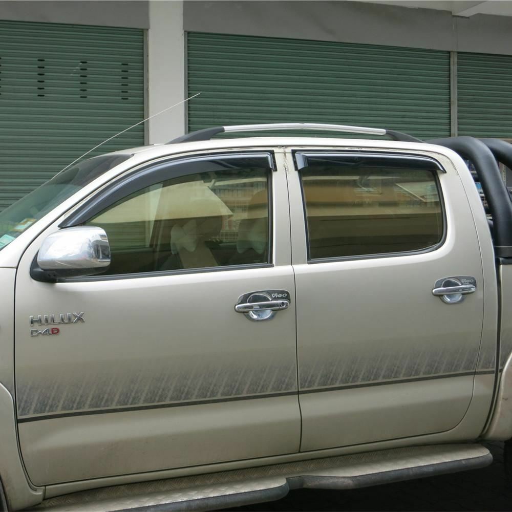 Injection Weather Shields Window Visors suits for Hilux 4DR 2005-2015 tinted 4pc