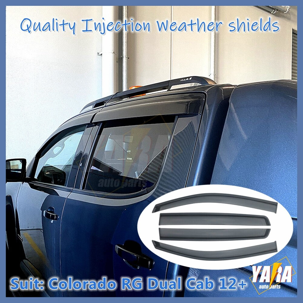 INJ Weather shields Weathershields Window visors for Holden COLORADO 12-19 Tinte