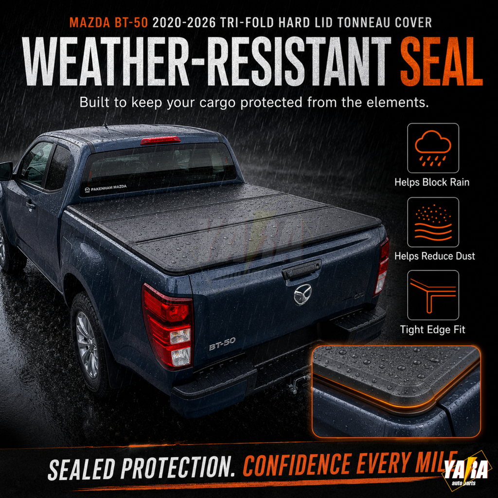 Heavy-Duty Aluminium Tri-Fold Hard Tonneau Cover for Mazda BT-50 2020-2026