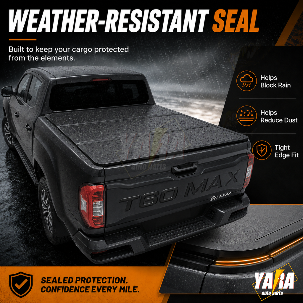 Heavy-Duty Aluminium Tri-Fold Hard Tonneau Cover for LDV T60 & T60 Max (2017+)