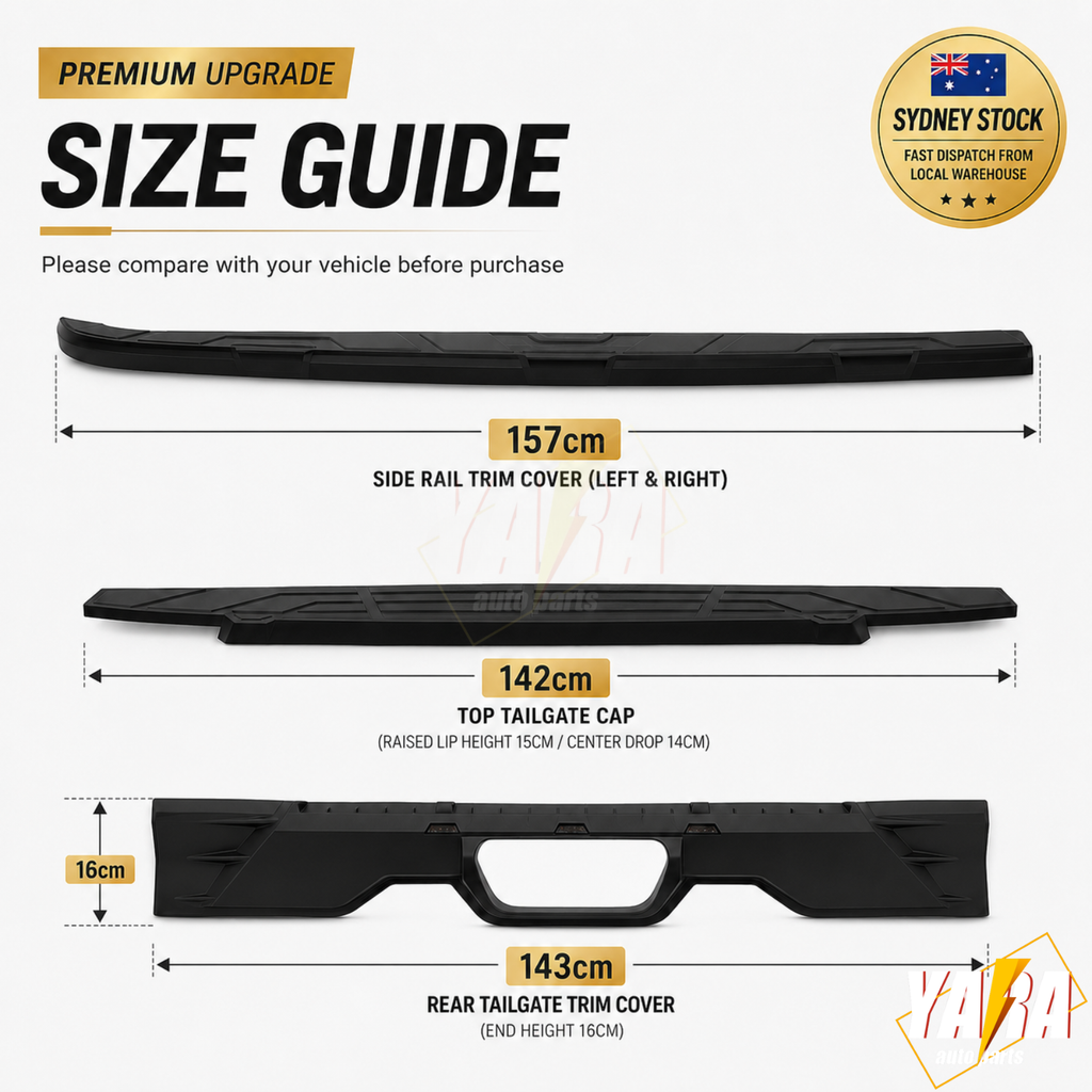 Tub Protector Guard Side Rail & Tailgate Trim Cover For Nissan Navara D23 2021–2025
