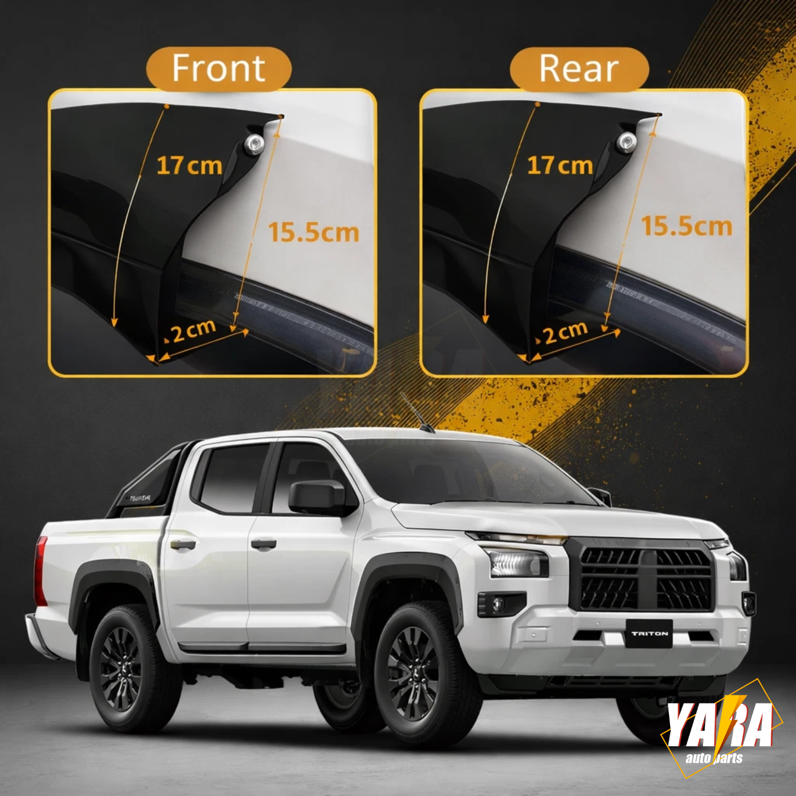 Factory Style Fender Flares For Mitsubishi Triton MV 2024+ 6PCS Matte Black