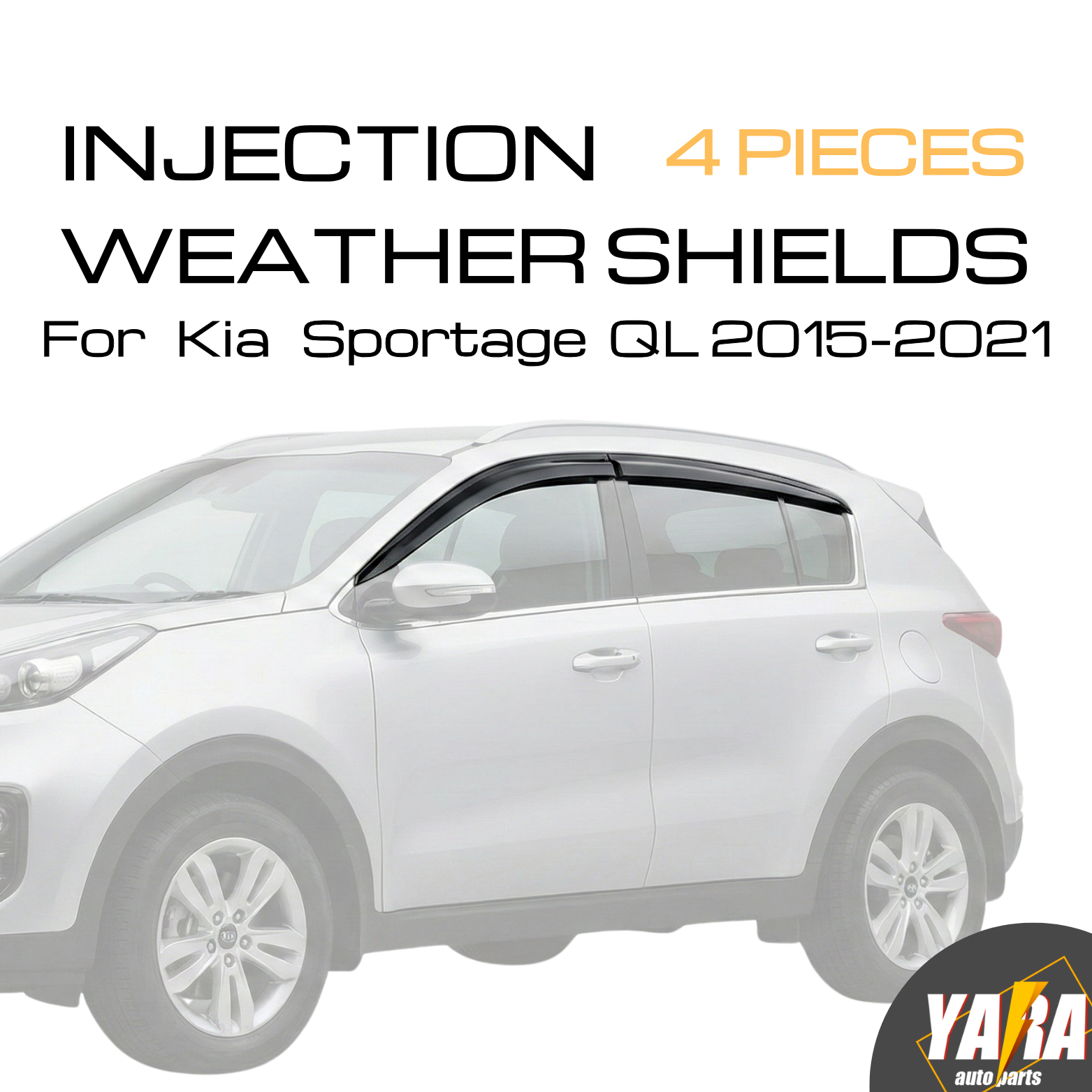 Luxury Injection Weather Shields for Kia Sportage 2015–2021 | 4PCS Tinted Weathershields