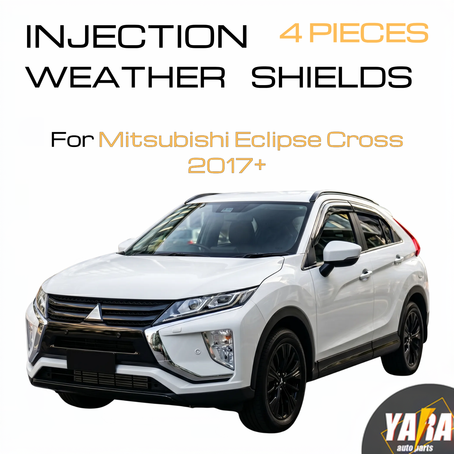 Weather shield Suitable for Mitsubishi Eclipse Cross 2017+ tinted 4pcs With Chrome Trim