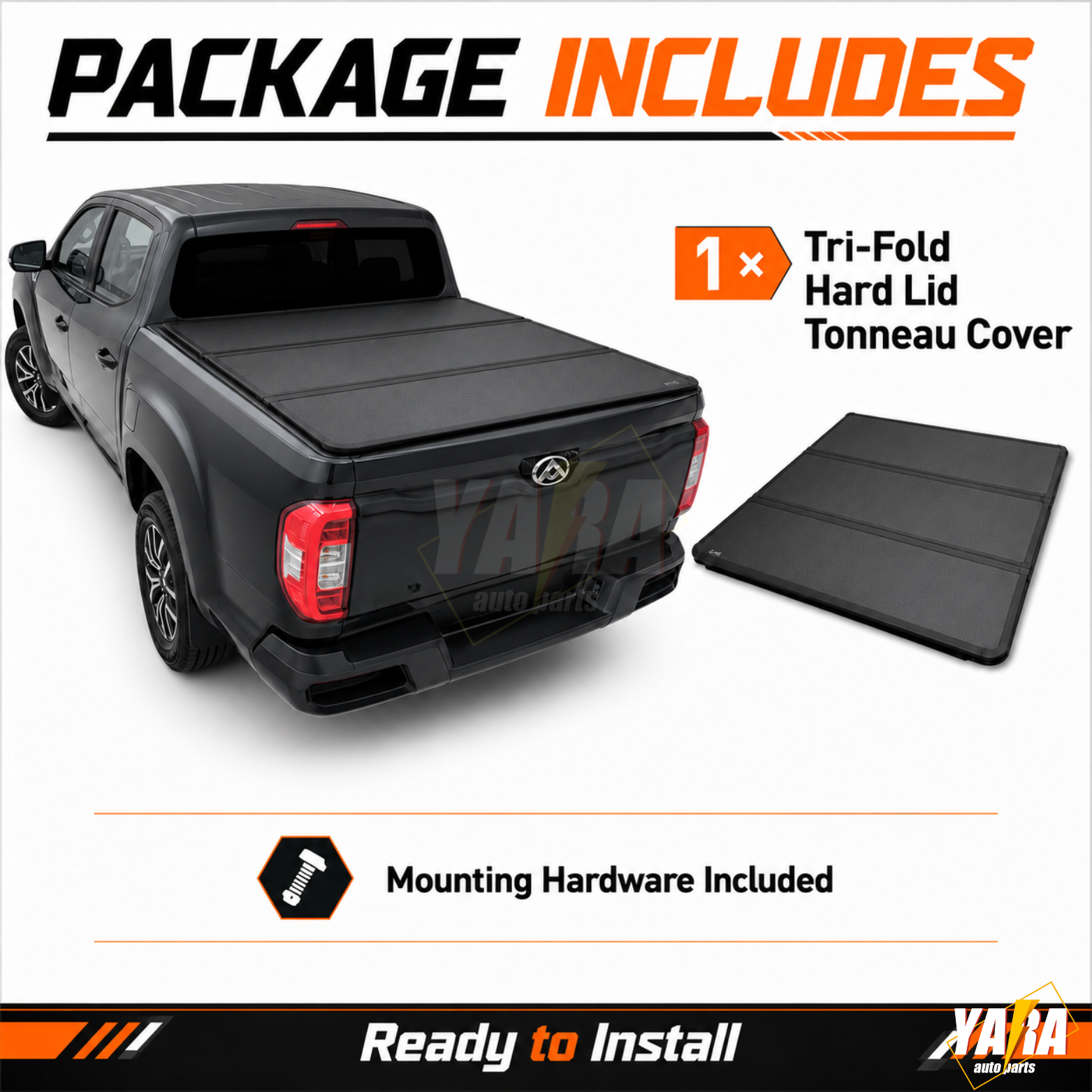 Heavy-Duty Aluminium Tri-Fold Hard Tonneau Cover for LDV T60 & T60 Max (2017+)
