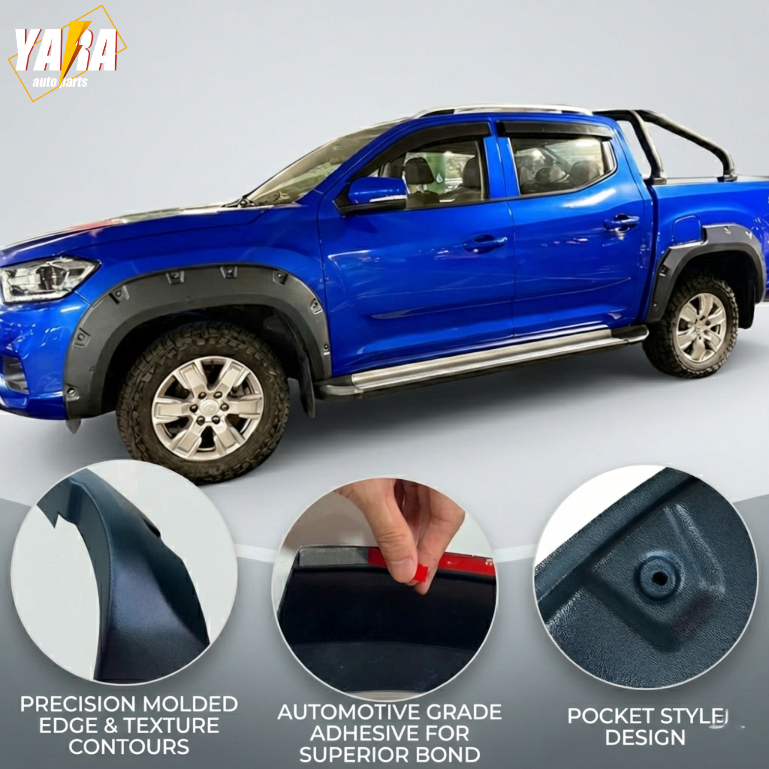 Pocket Style Fender Flares for LDV T60 2017–2021  Matte Black BoltOn Look 4PCS