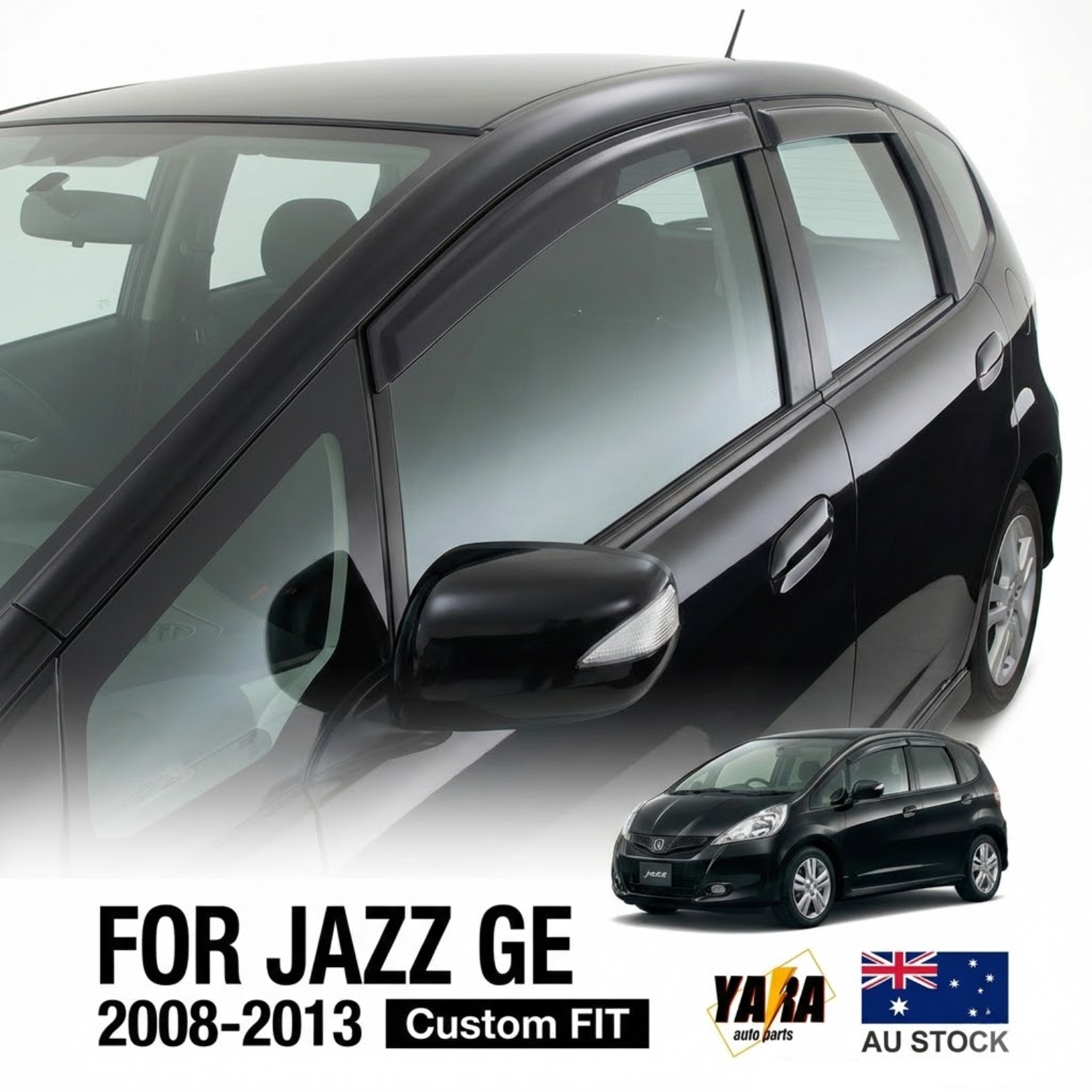 Premium Weather Shields Weathershields Suitable for Honda Jazz GE 2008-2013 4pcs