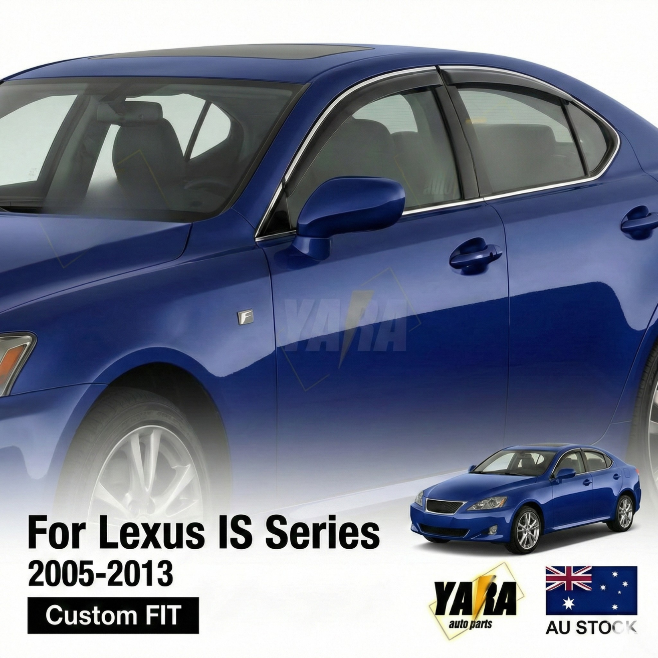 WeatherShields with Chrome trims suitable for Lexus IS250 IS350  2005-2013