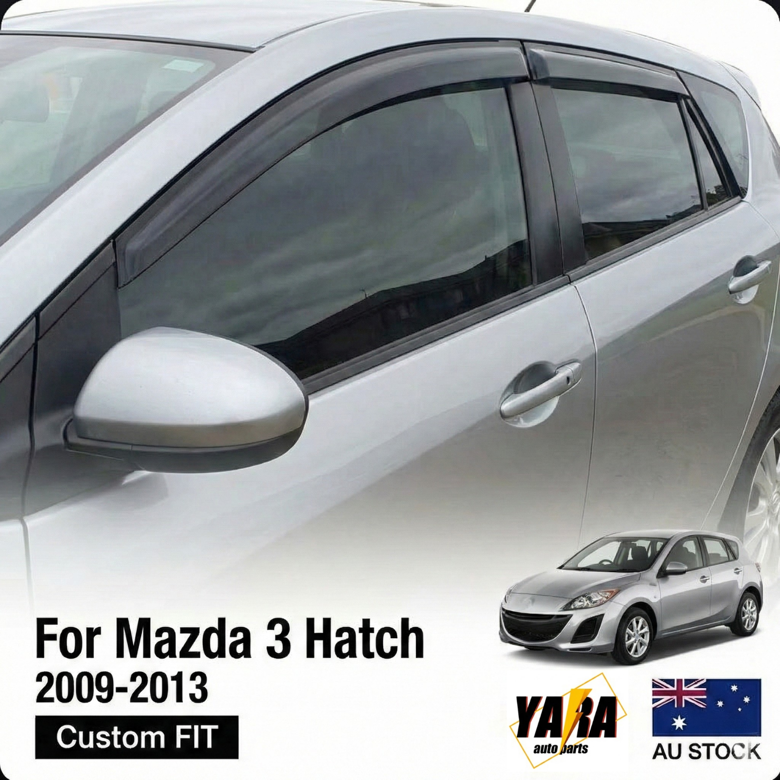 Weather Shields Weathershields Window Visor suitable for Mazda 3 2009-2013 HATCH