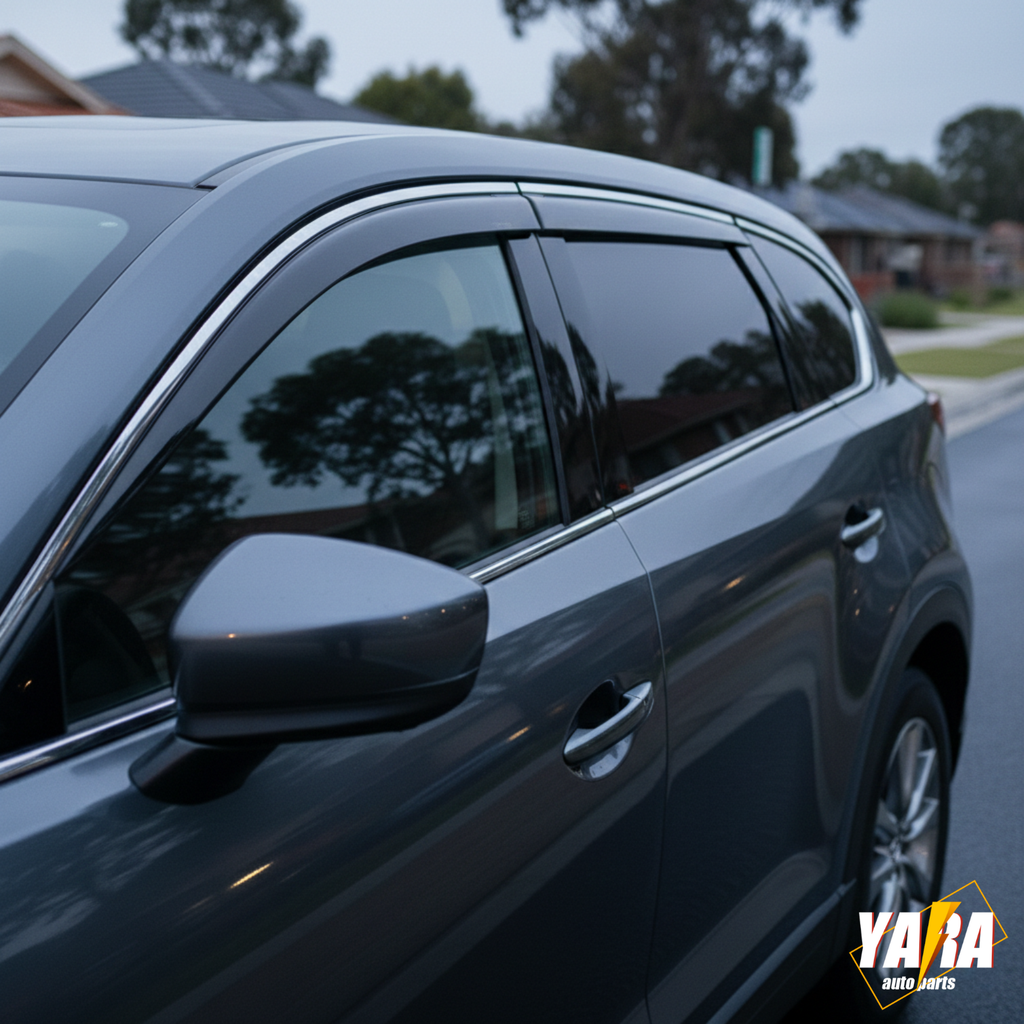 Chrome Trim Weather Shields Window Visors for Mazda CX-9 2016-On | 4PCS Injection Style