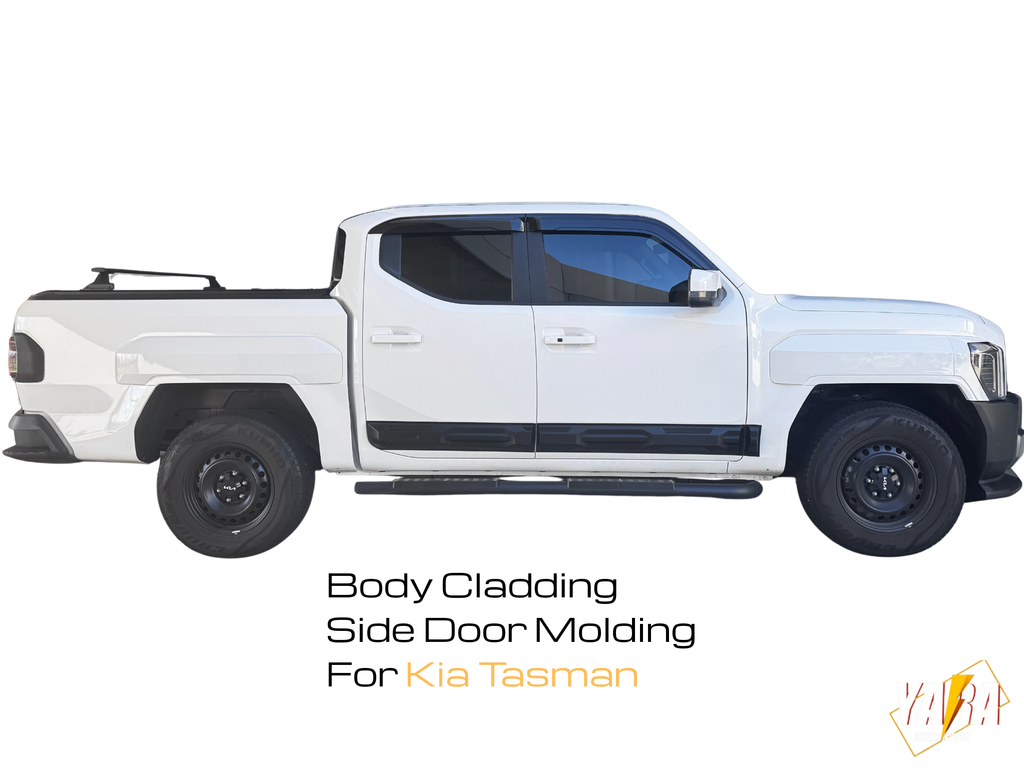 2x Premium Injection-Molded Side Door Cladding for Kia Tasman | Ultimate Body Armor (Matte Black)