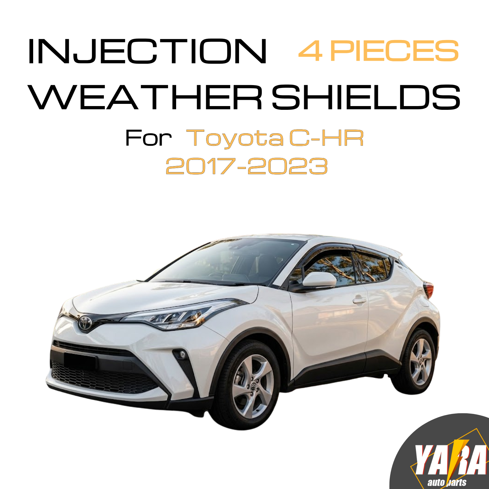 QUALITY Weather Shields Window Visors Suits for C-HR CHR CH-R 2017-2023 Tinted