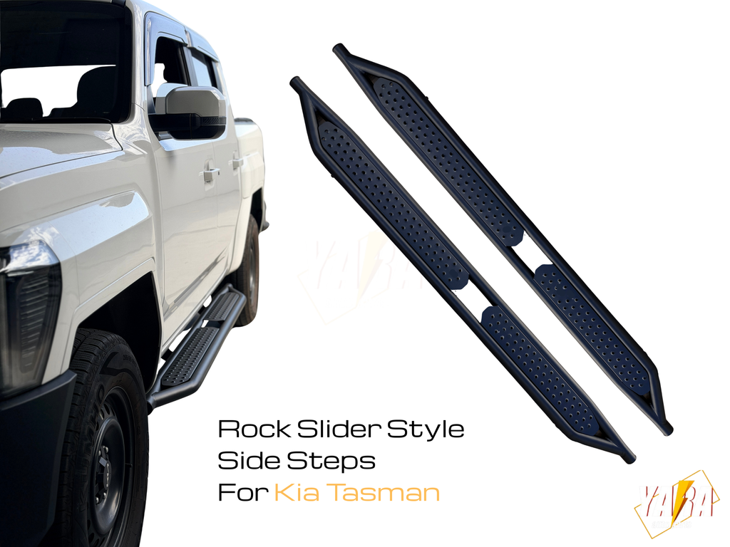 Kia Tasman Heavy Duty Steel Side Steps | Off-Road Rock Slider Style Running Boards (2025+)