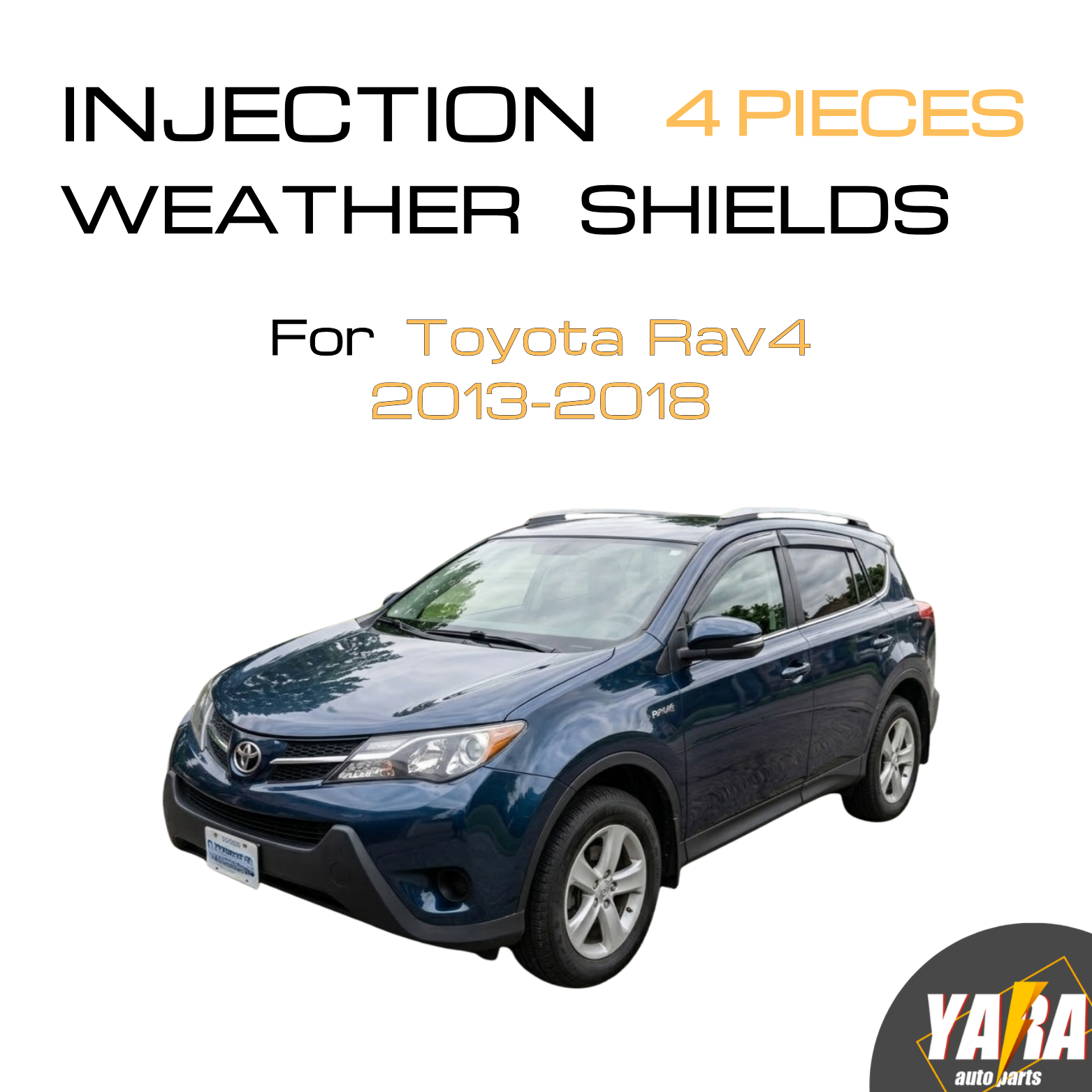 Injection Weather Shields Weathershields Window Visors suitable for Rav4 2013-18