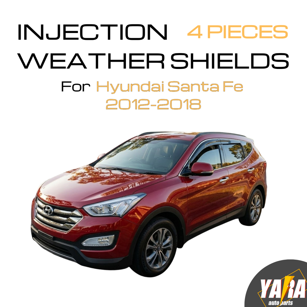 Chrome Trim Weather Shields for Hyundai Santa Fe 2012–2018 | 4PCS Visors