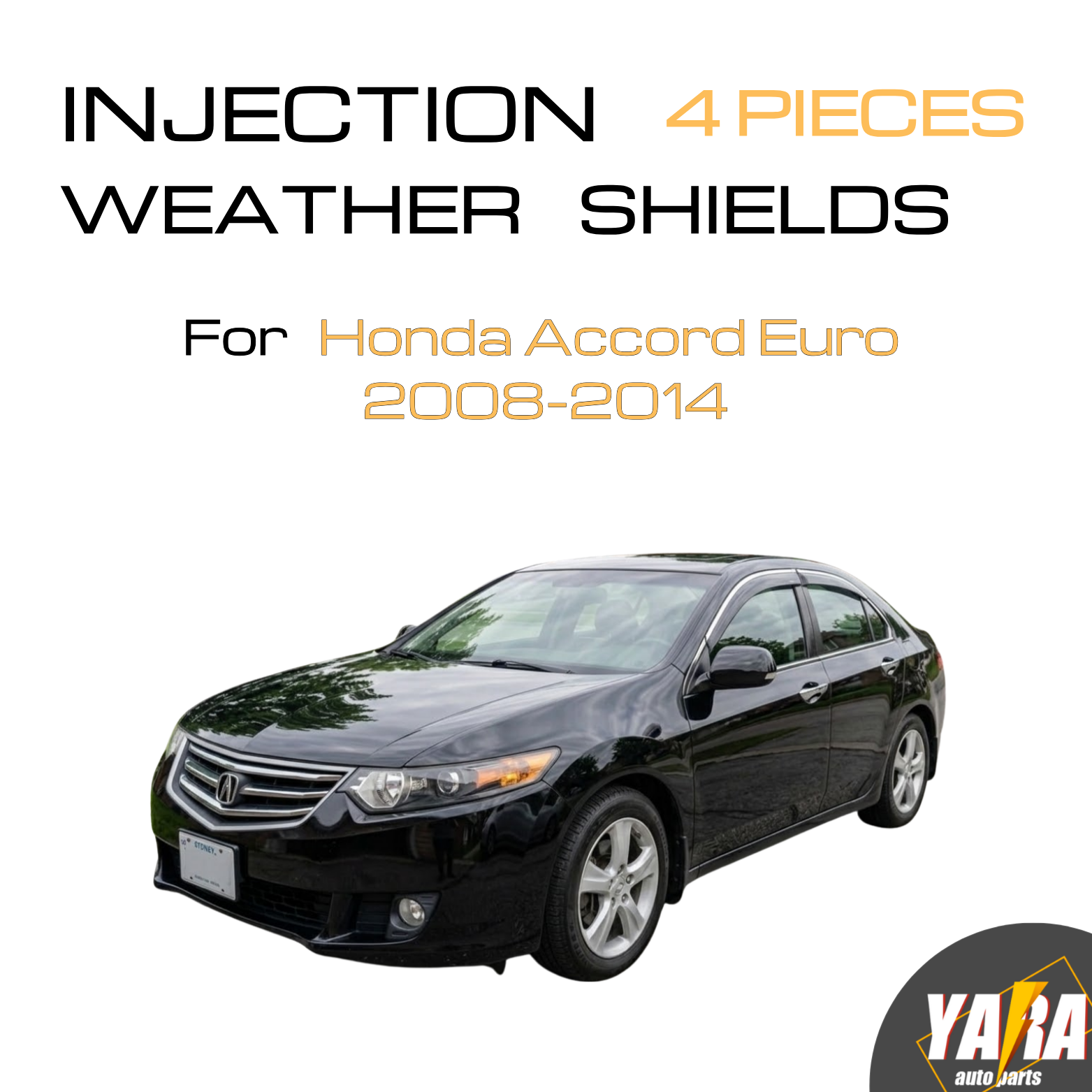 Injection  Weather Shields Window Visors for Honda Accord Euro 8th Gen 2008-2014