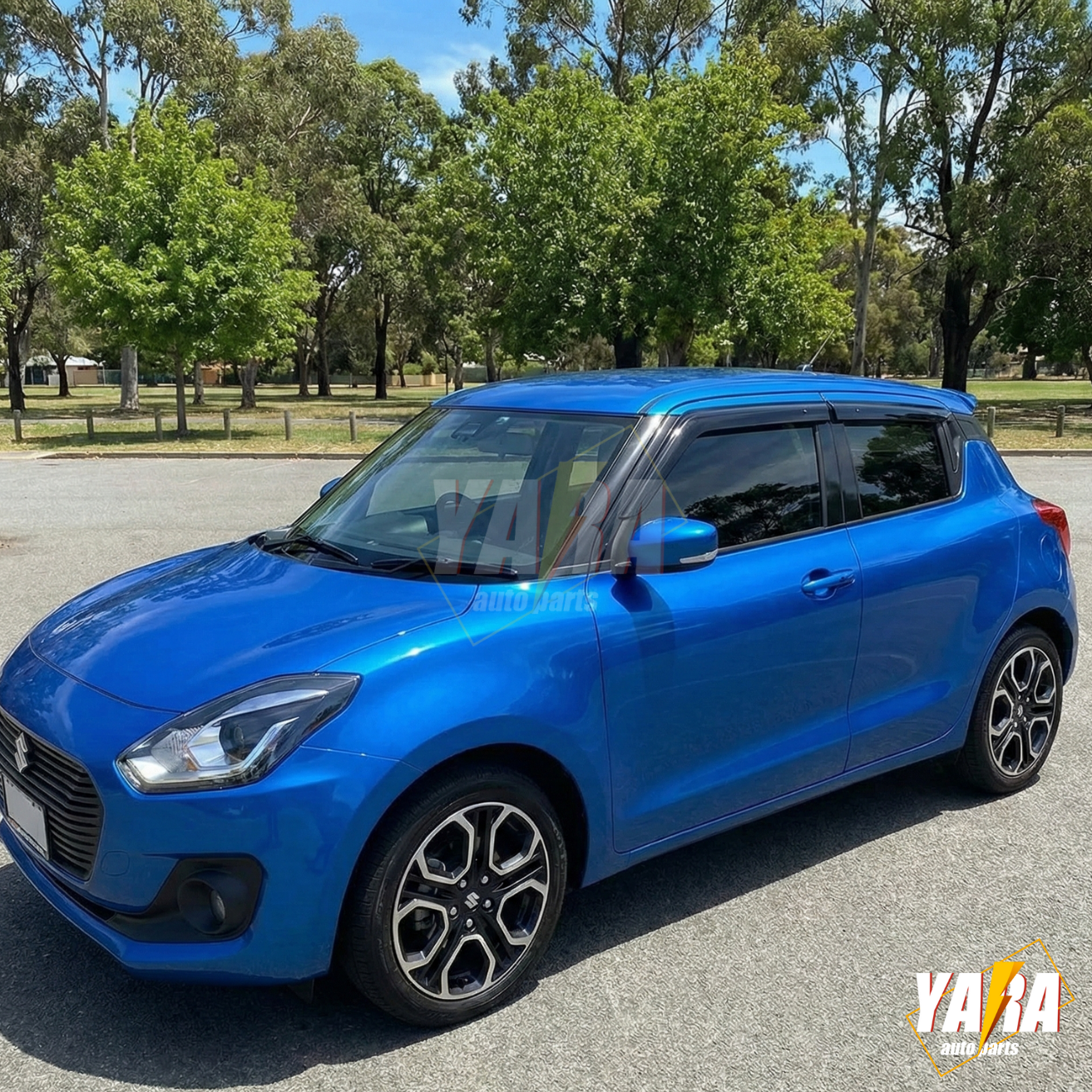 INJ Weather shields Weathershields suitable for Suzuki Swift 2017-2024 Tinted 4pcs