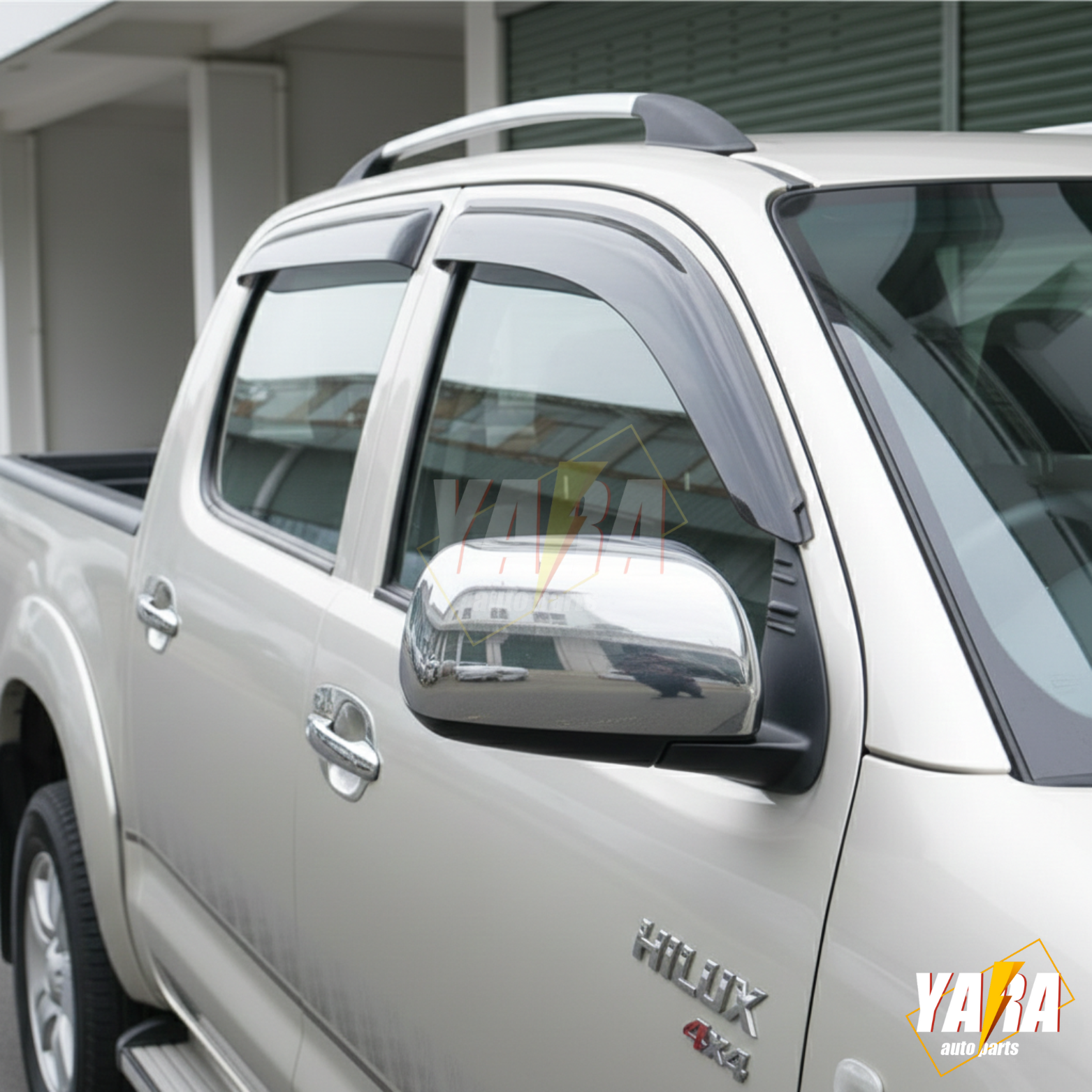 Injection Weather Shields Window Visors suits for Hilux 4DR 2005-2015 tinted 4pc