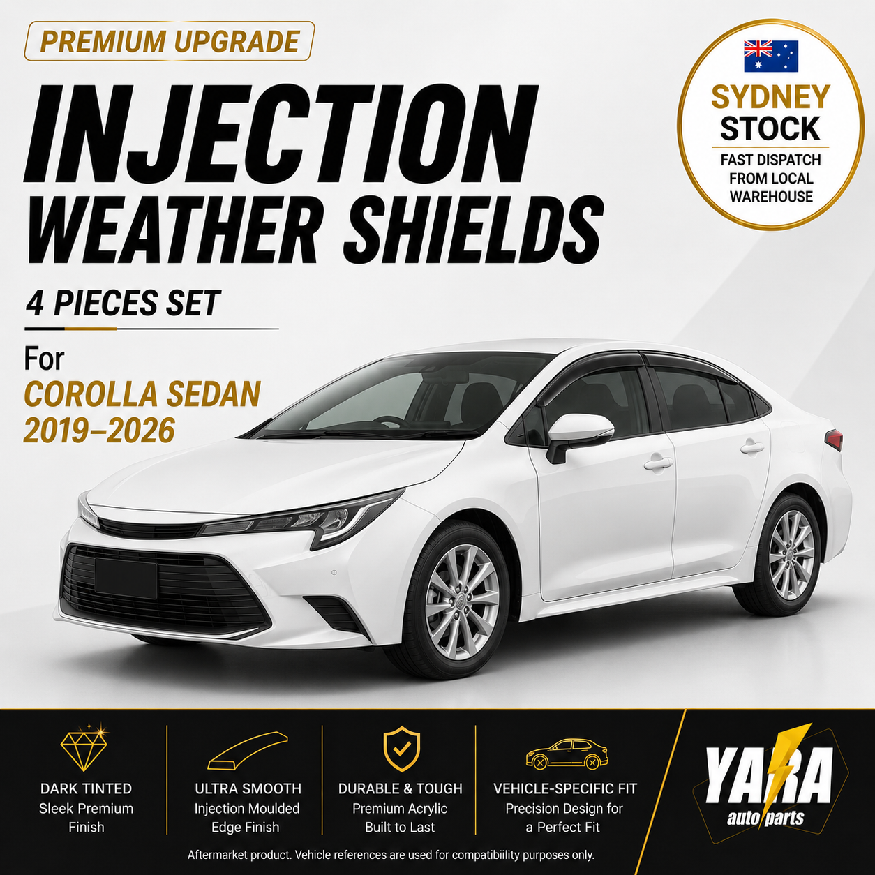 Premium Weather Shields For Toyota Corolla Sedan 2019–2026 4PCS