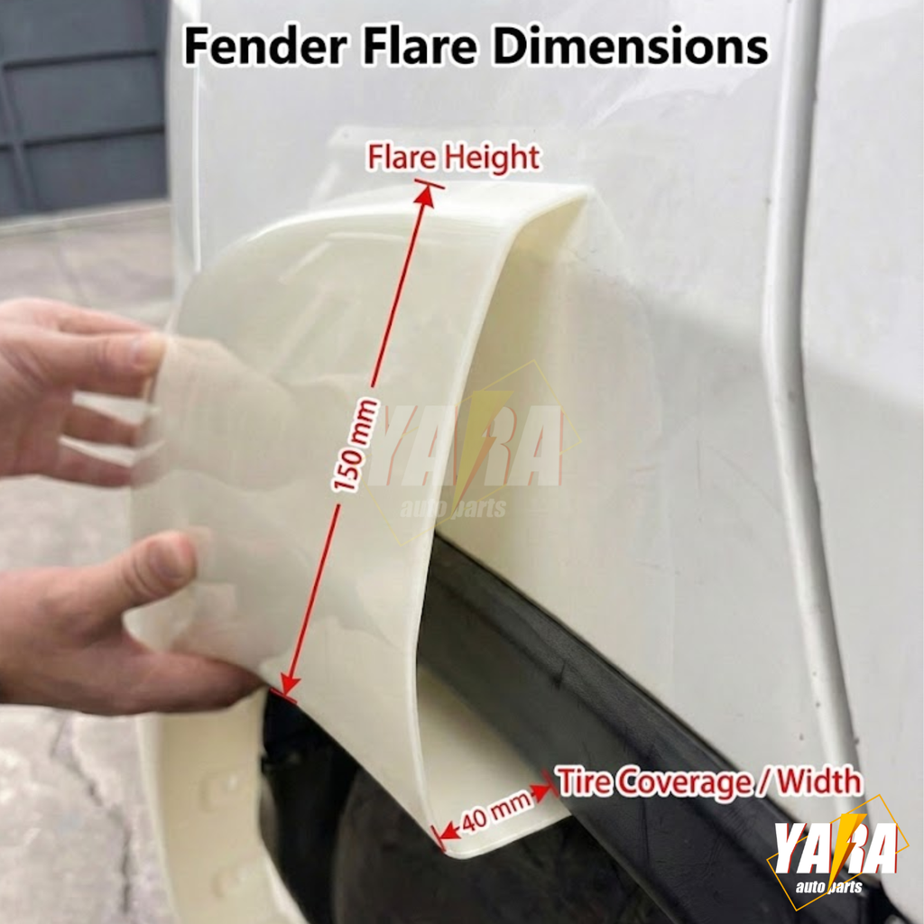 Gloss White Fender Flares for Toyota Hilux SR SR5 Dual Cab 2005–2011 (pre-facelift) | 6” Factory Style (6PCS)