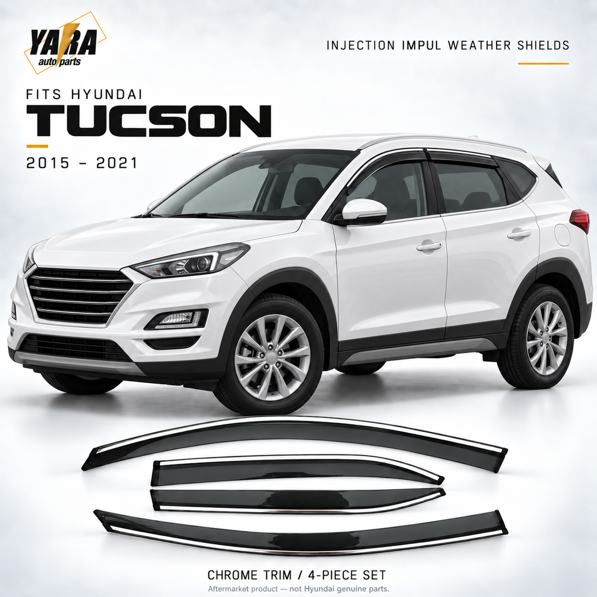 IMPUL Style Weather Shields for Hyundai Tucson 2015–2019 | 4PCS Visors