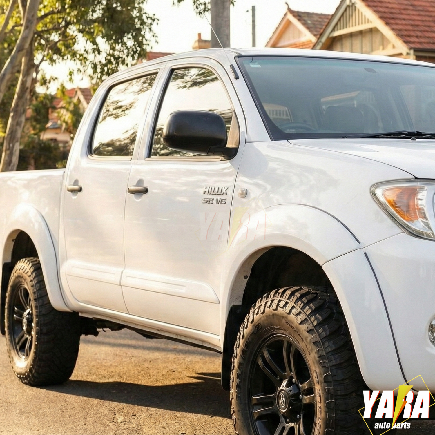 Gloss White Fender Flares for Toyota Hilux SR SR5 Dual Cab 2005–2011 (pre-facelift) | 6” Factory Style (6PCS)