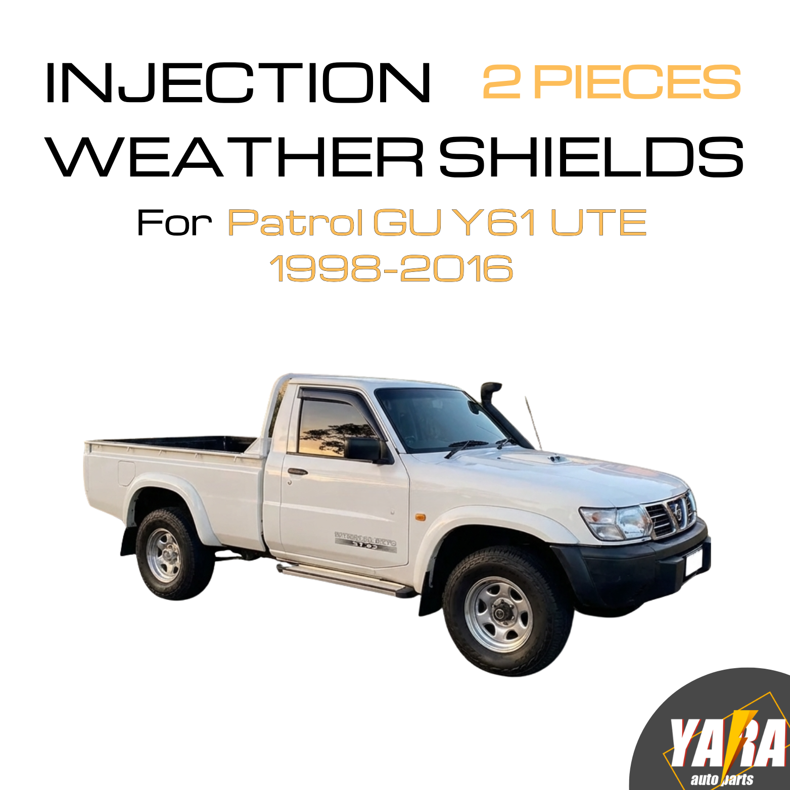 Suits for Patrol GU Y61 UTE 98-16 Weathershields Weather Shields tinted 2PCS