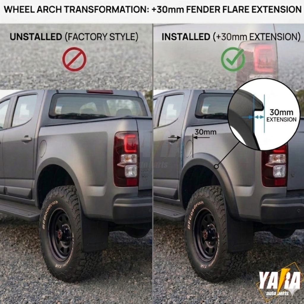 Slim Matte Black Fender Flares for Holden Colorado 2016–2022 | 6PCS Kit