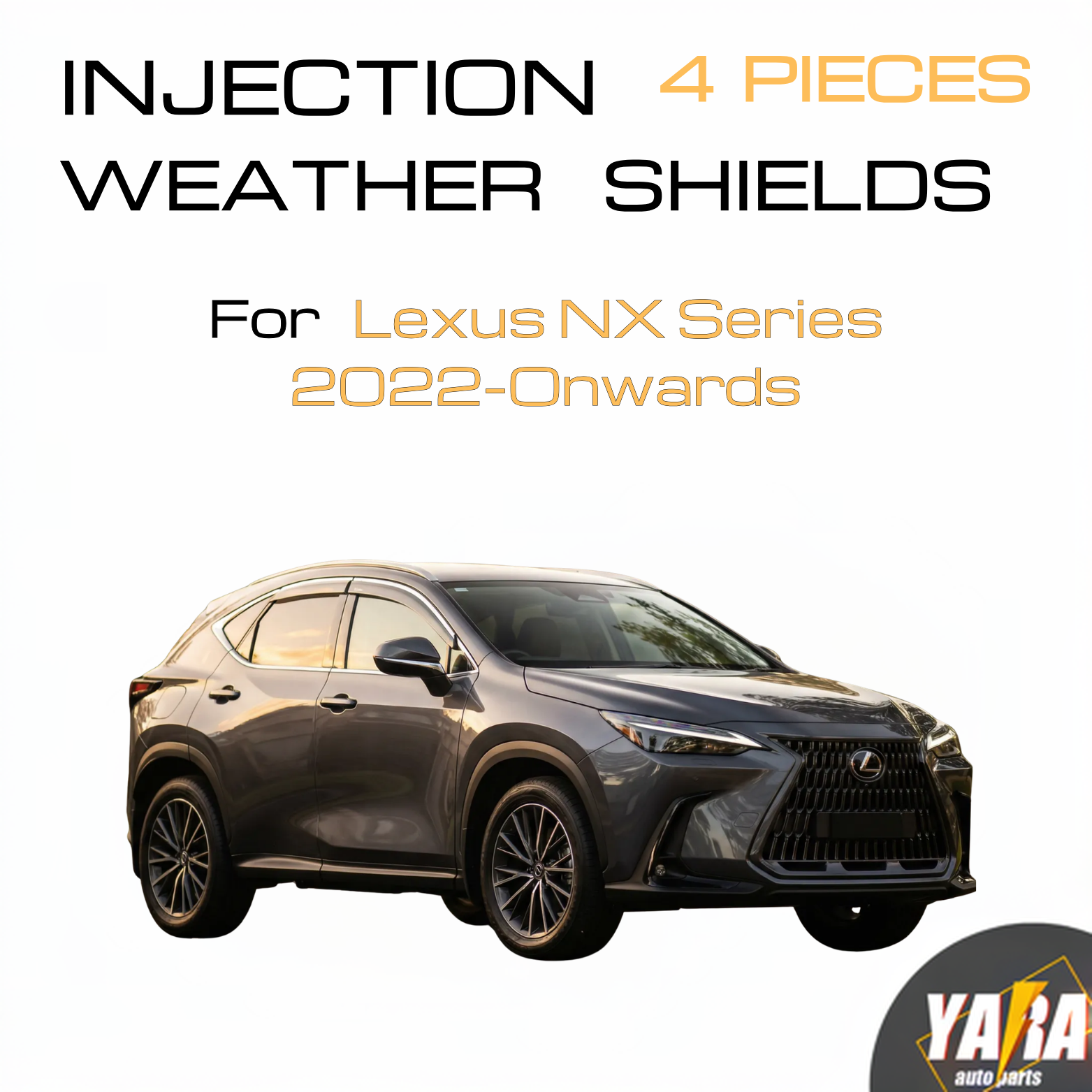 Injection Stainless Weather Shields Weathershields for Lexus NX Series 2022-On