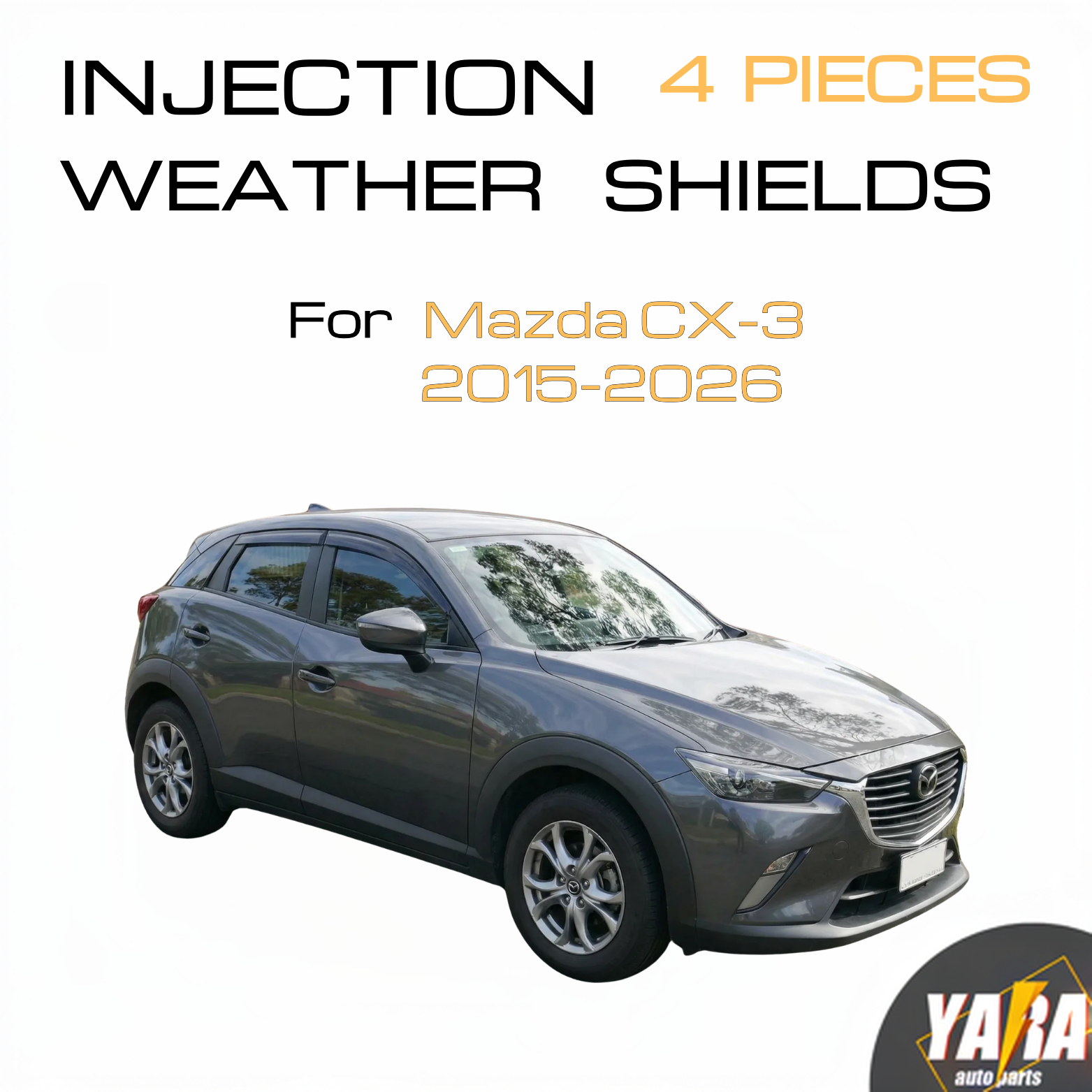 Weather shields Weathershield suitable for Mazda CX-3 CX3 2015-2025 tinted 4pcs