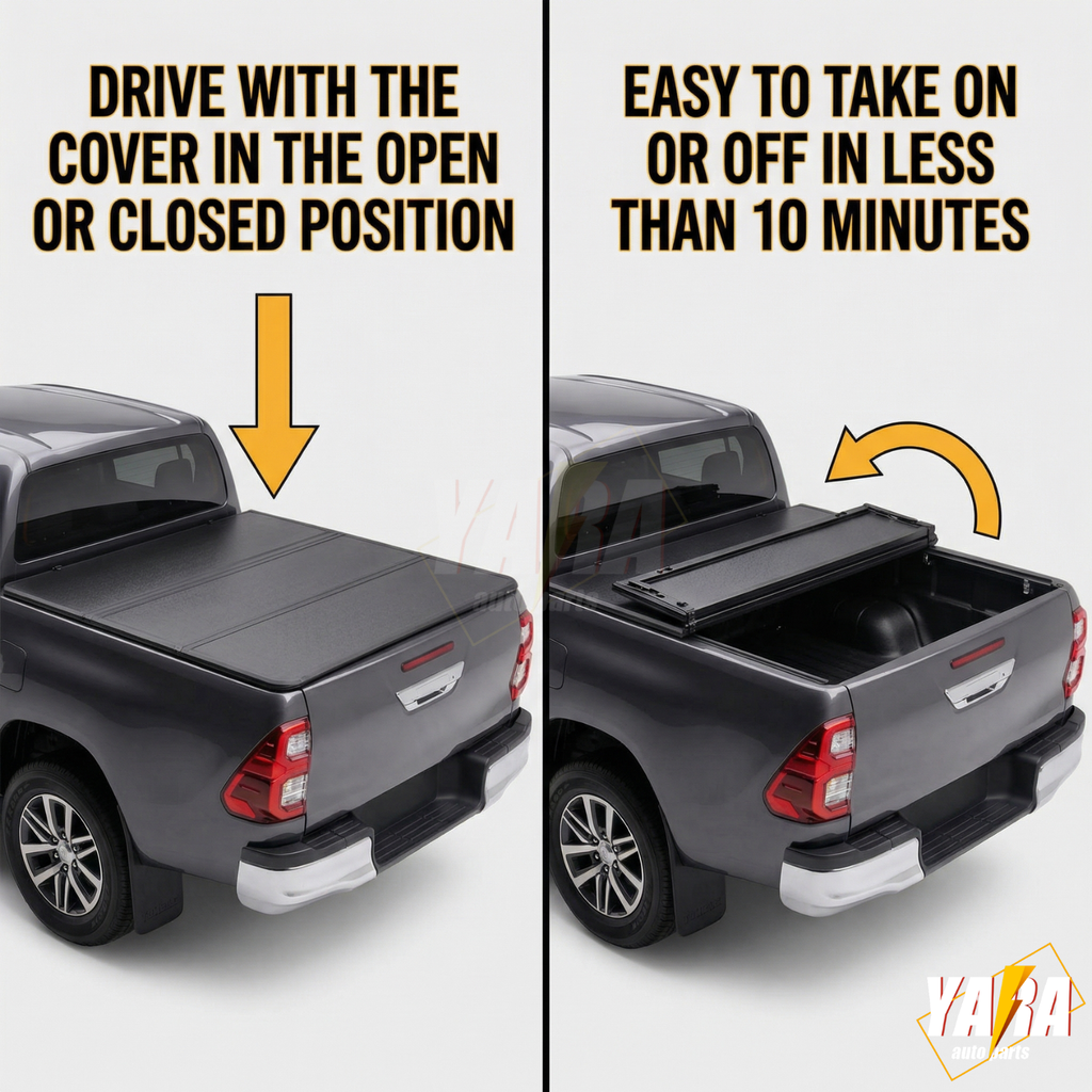 Heavy Duty Aluminium Tri-Fold Tonneau Cover | Toyota Hilux N90 Dual Cab (2026+)