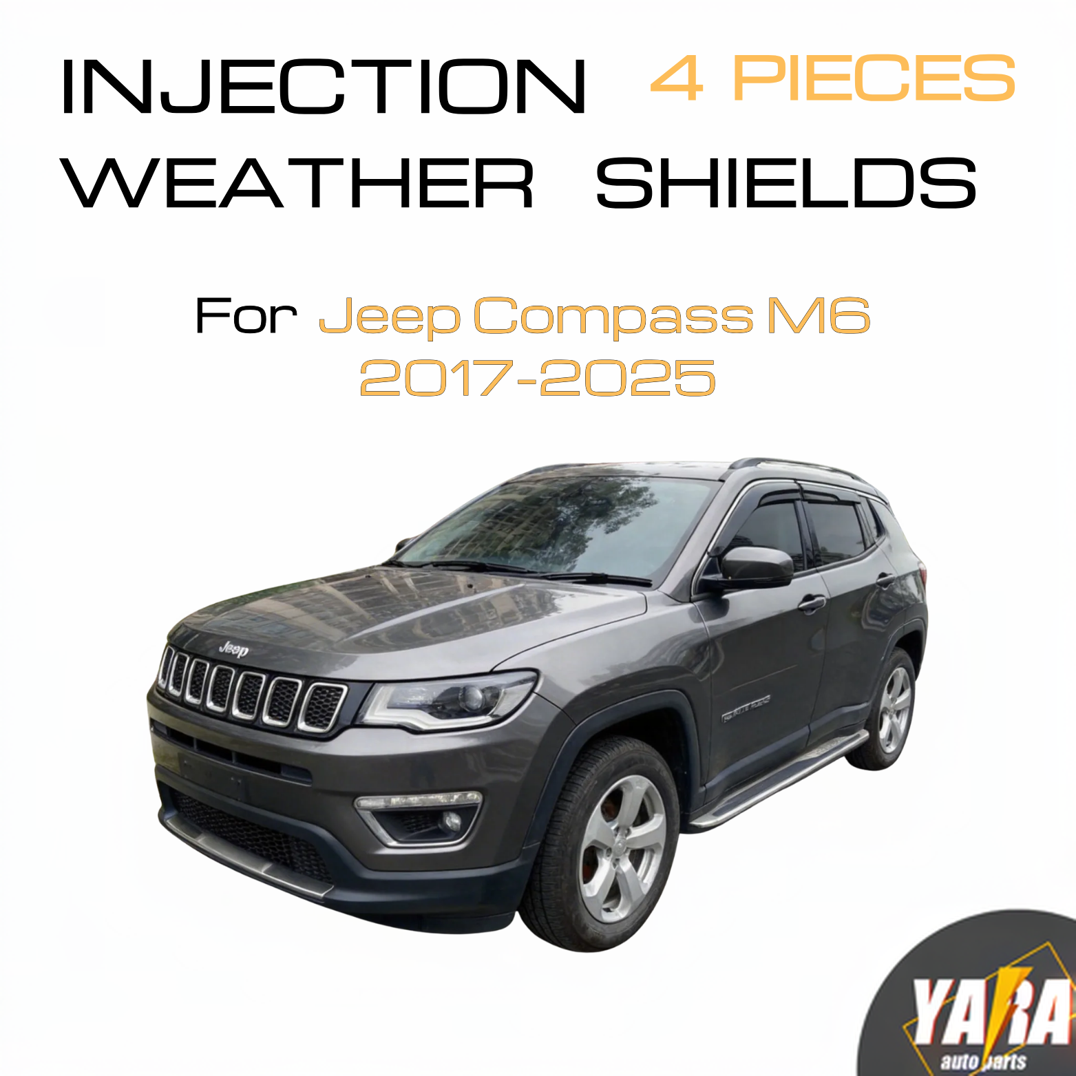 Luxury Weathershields Weather Shields Window Visor for Jeep Compass M6 2017+