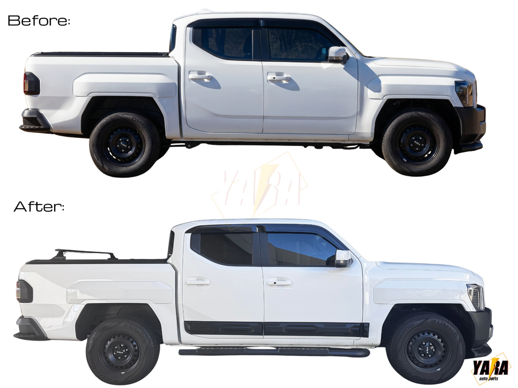 2x Premium Injection-Molded Side Door Cladding for Kia Tasman | Ultimate Body Armor (Matte Black)