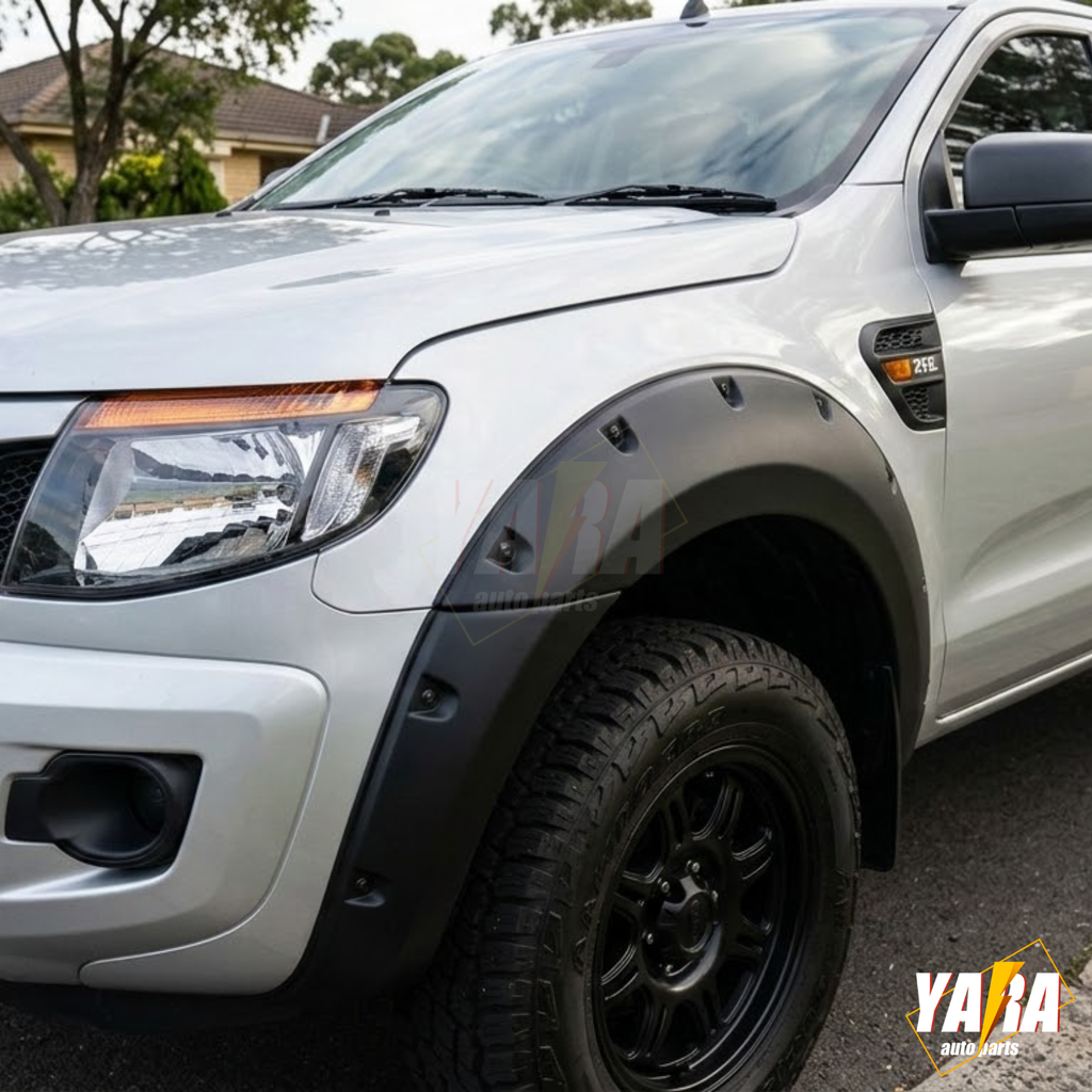 Pocket Style Matte Black Fender Flares for Ford Ranger PX1 XLT/XL 2012–2015 | 6PCS Guard Trim Kit