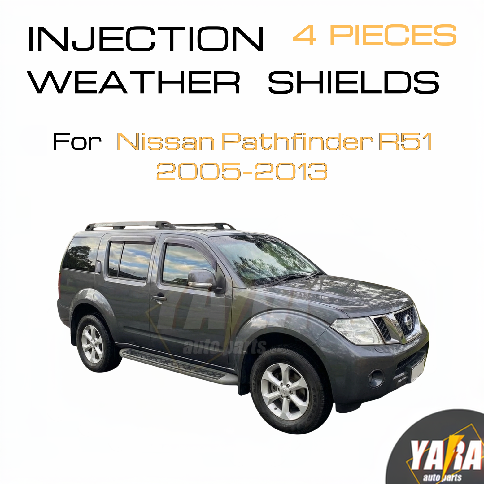 Luxury Weather Shields Window Visors for Nissan Pathfinder R51 2005–2013 4PCS