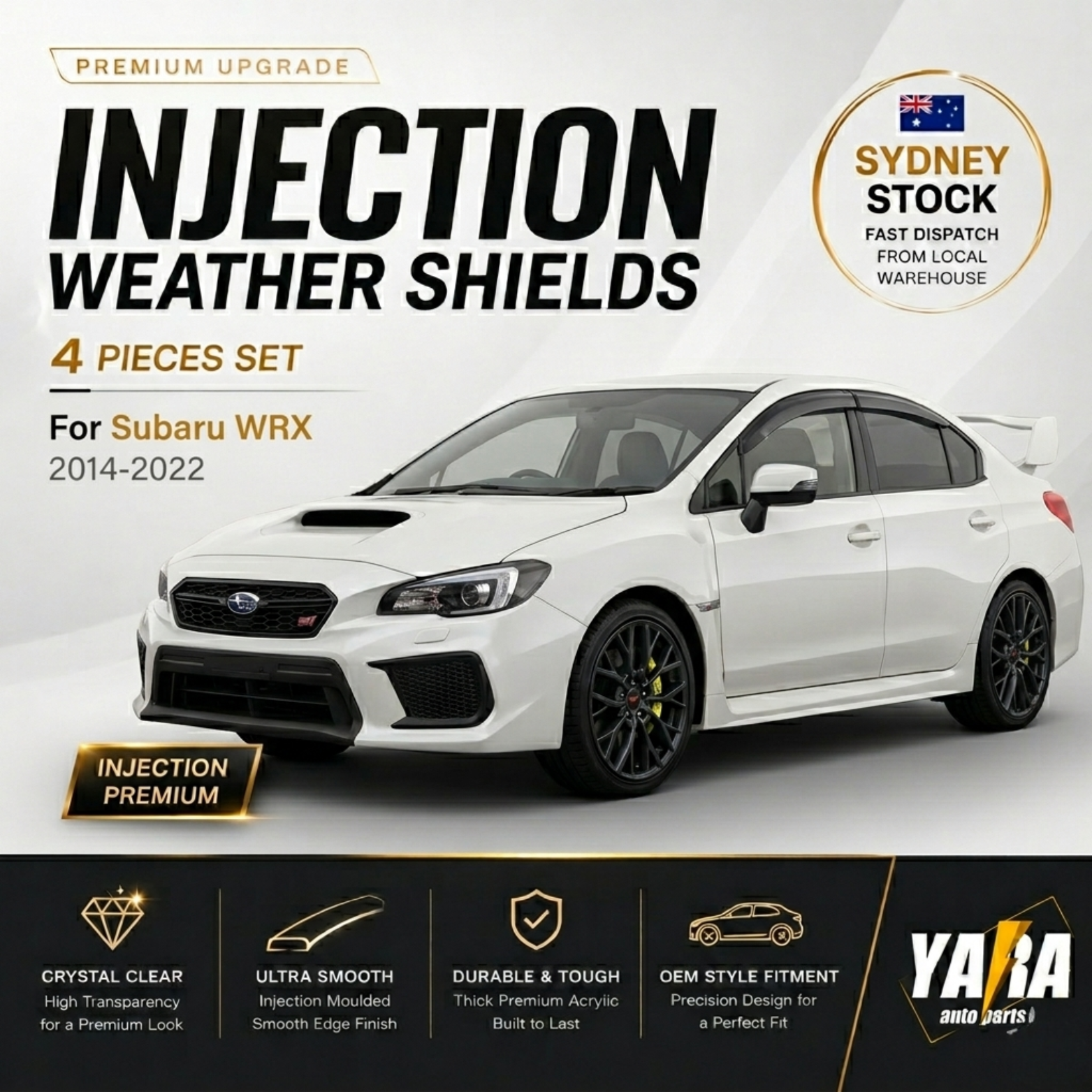 Suitable For Subaru Wrx(S4) STI SD 2014-2022 Weather shields Weathershields 4pcs