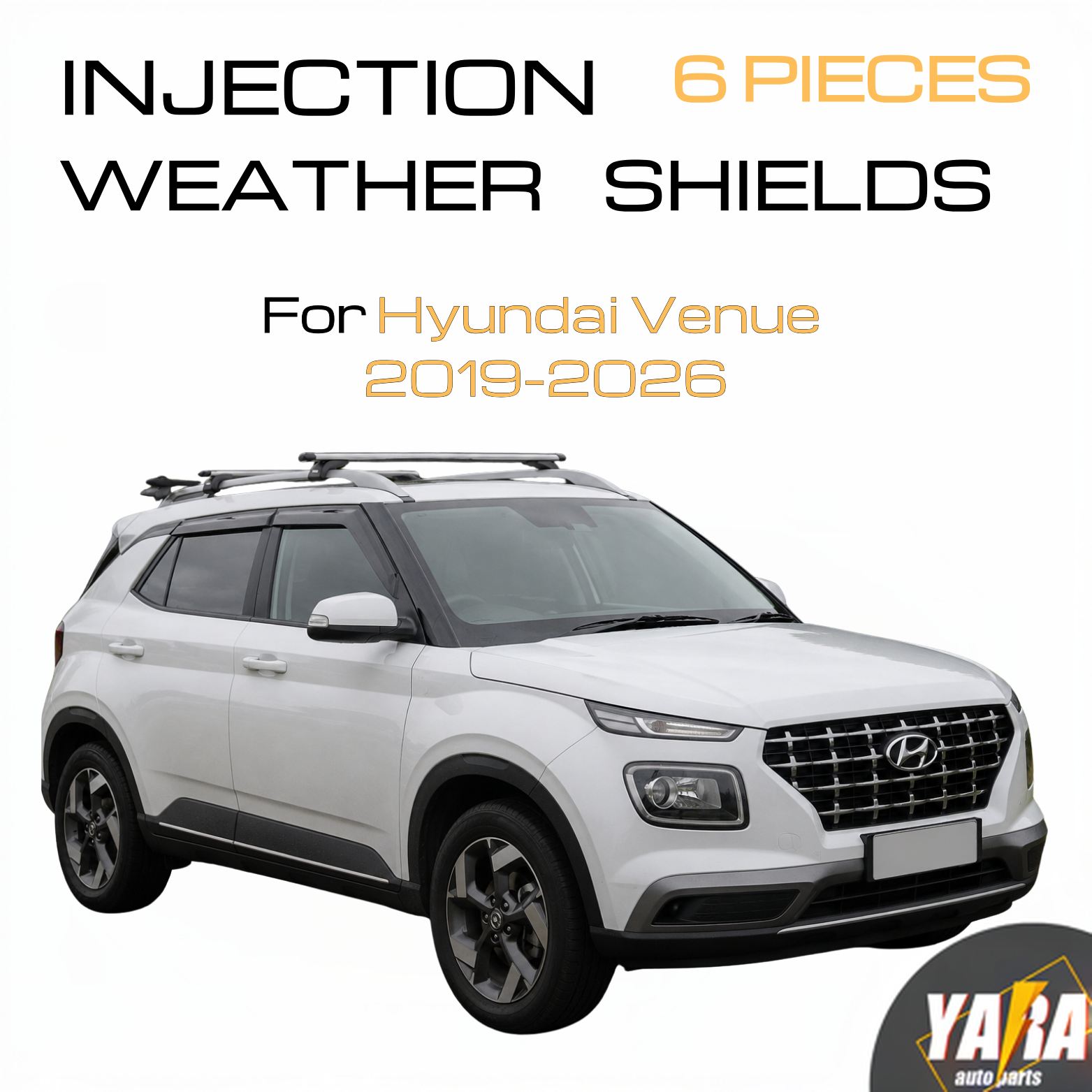 Luxury Injection Weather Shields For Hyundai Venue 2019-2026 6pcs
