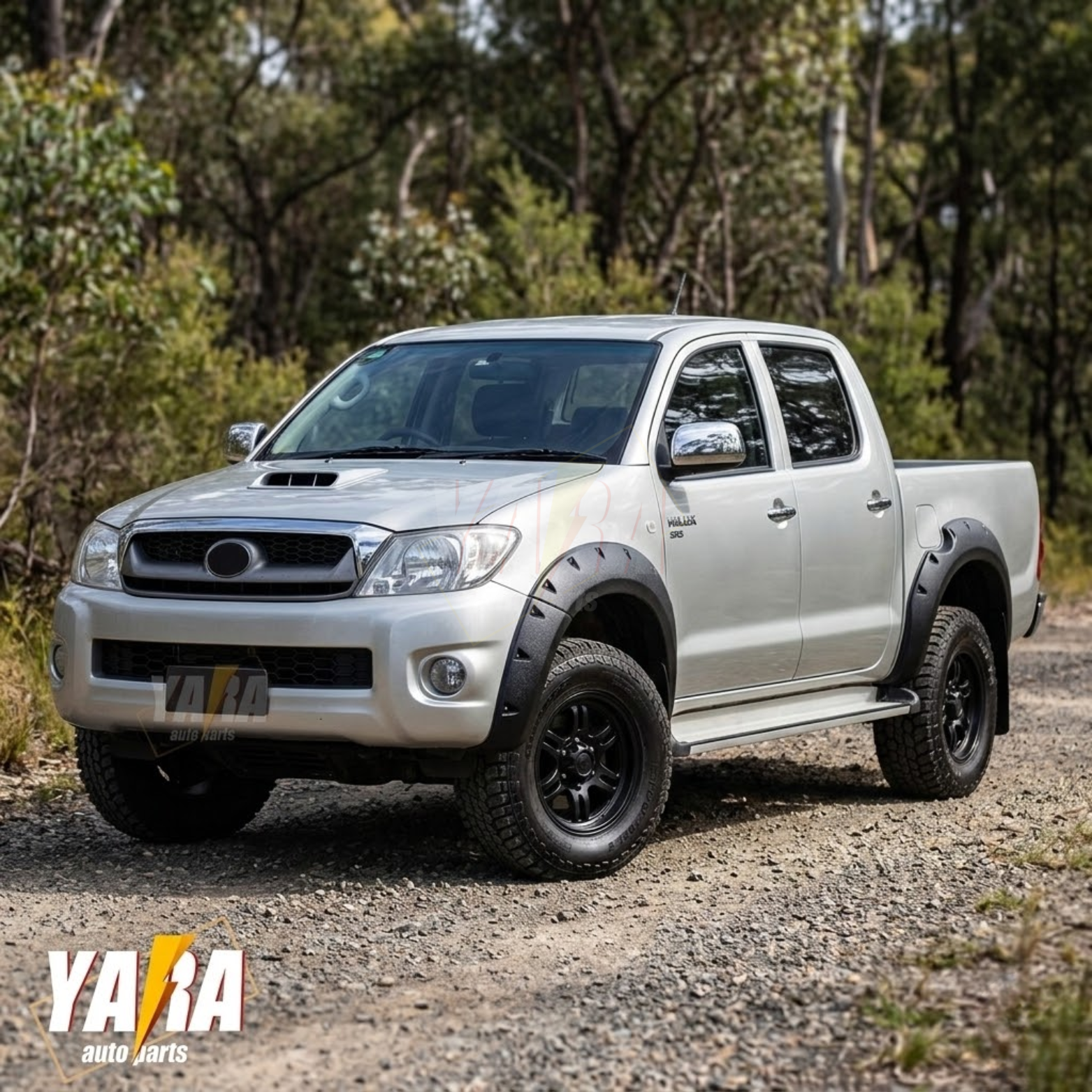 Pocket Fender Flares for Toyota Hilux SR SR5 2005–2011 Textured ABS 6PCS Matte Black