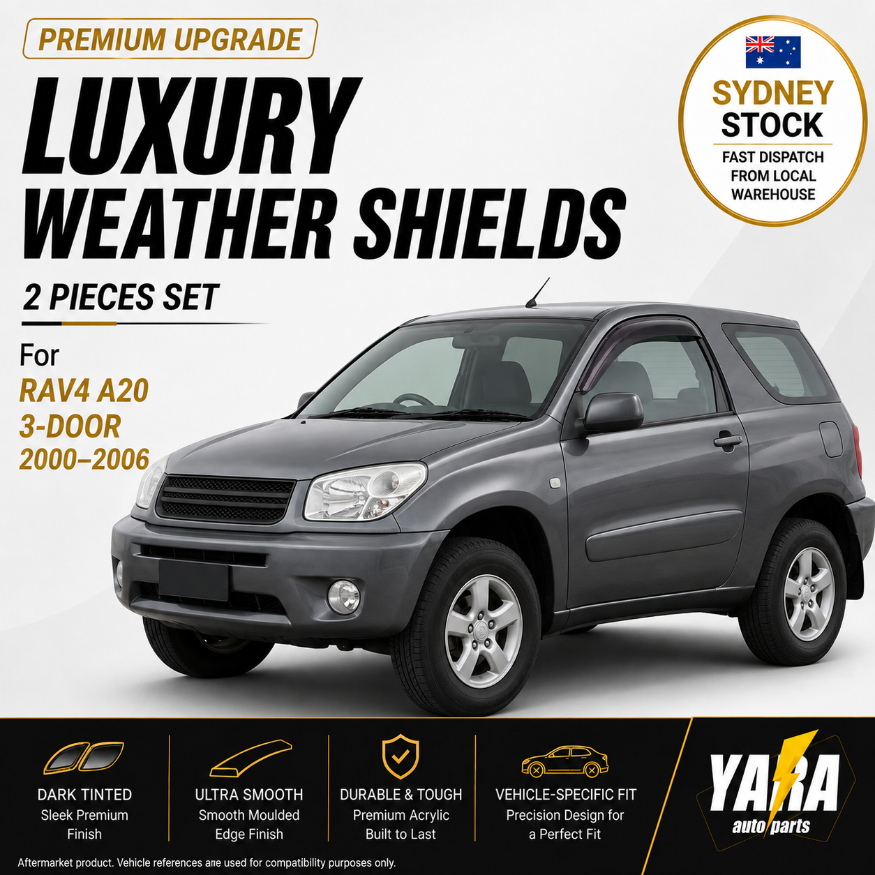 Luxury Weather Shields Weathershields for Toyota RAV4 3 Doors A20 2000-2006 2pcs