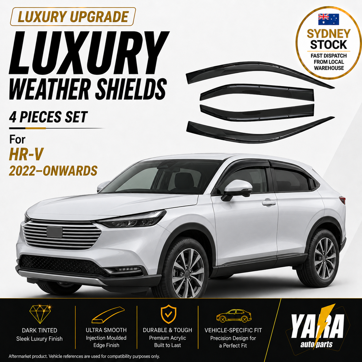 Luxury Weather Shields Weathershields for Honda HRV HR-V 2022-Onwards