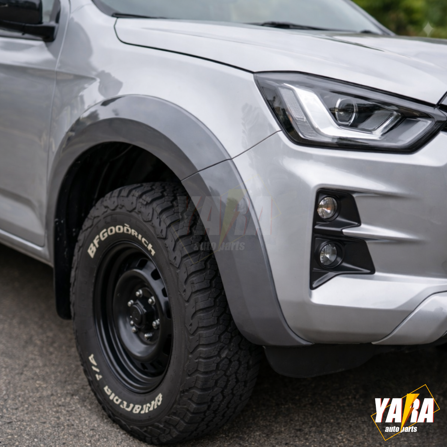 Gloss Grey Fender Flares Wheel Arch (6PCS) Suits for Isuzu D-Max Dual Cab 2020+ MY21-Onwards