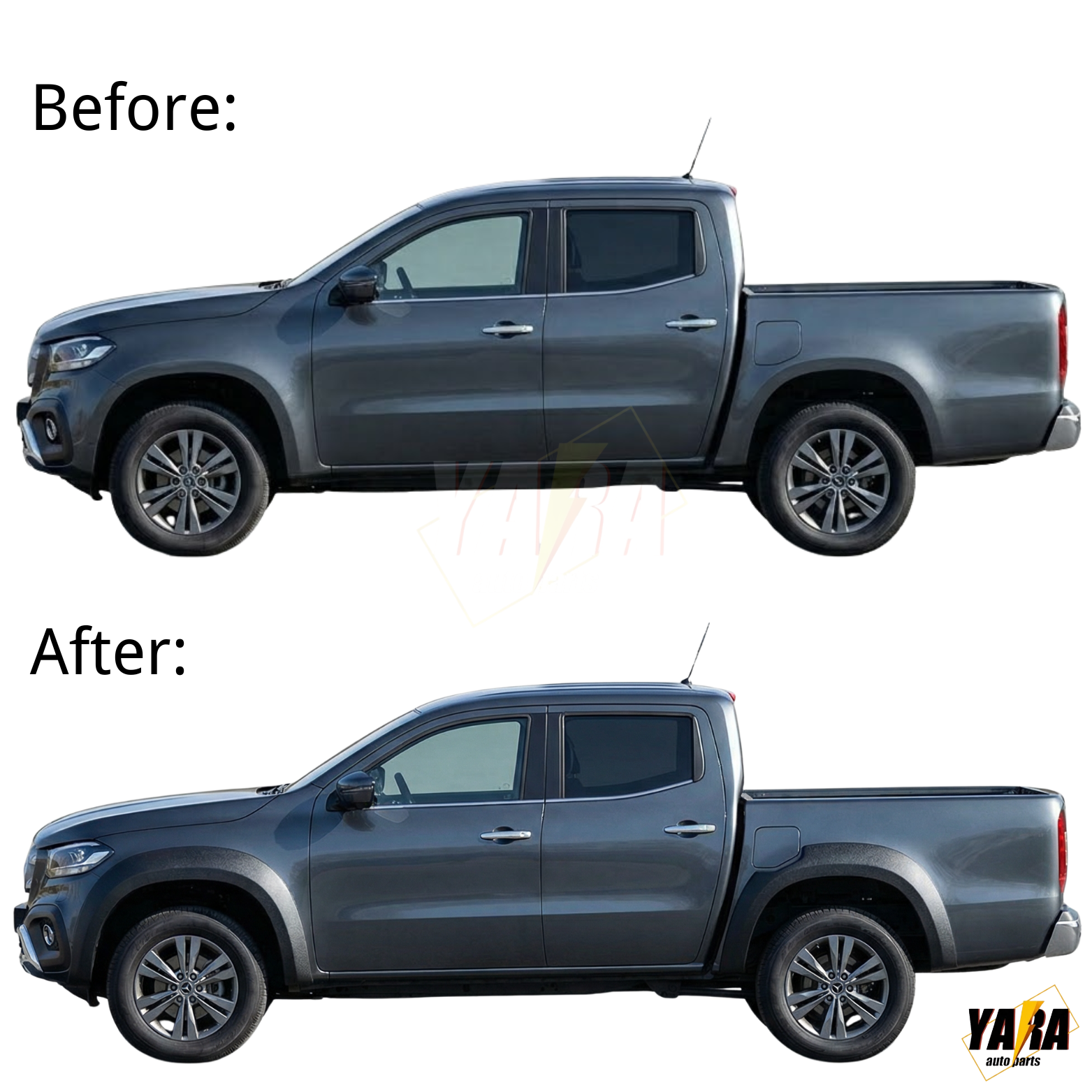 Matte Black Fender Flares for Mercedes X-Class 2017+ | 4PCS Kit