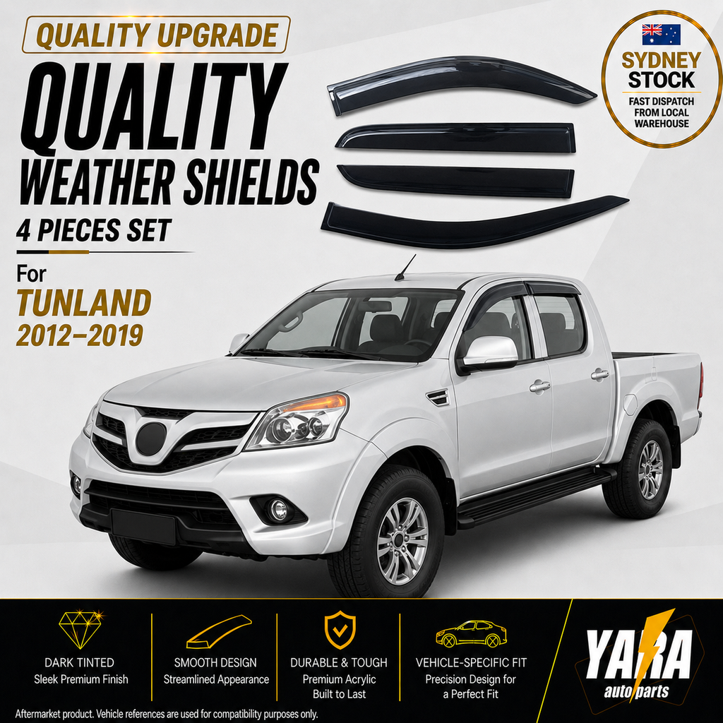 QUALITY Weather shields Weathershields Winodw visors for FOTON Tunland 2012-2019 Tinted