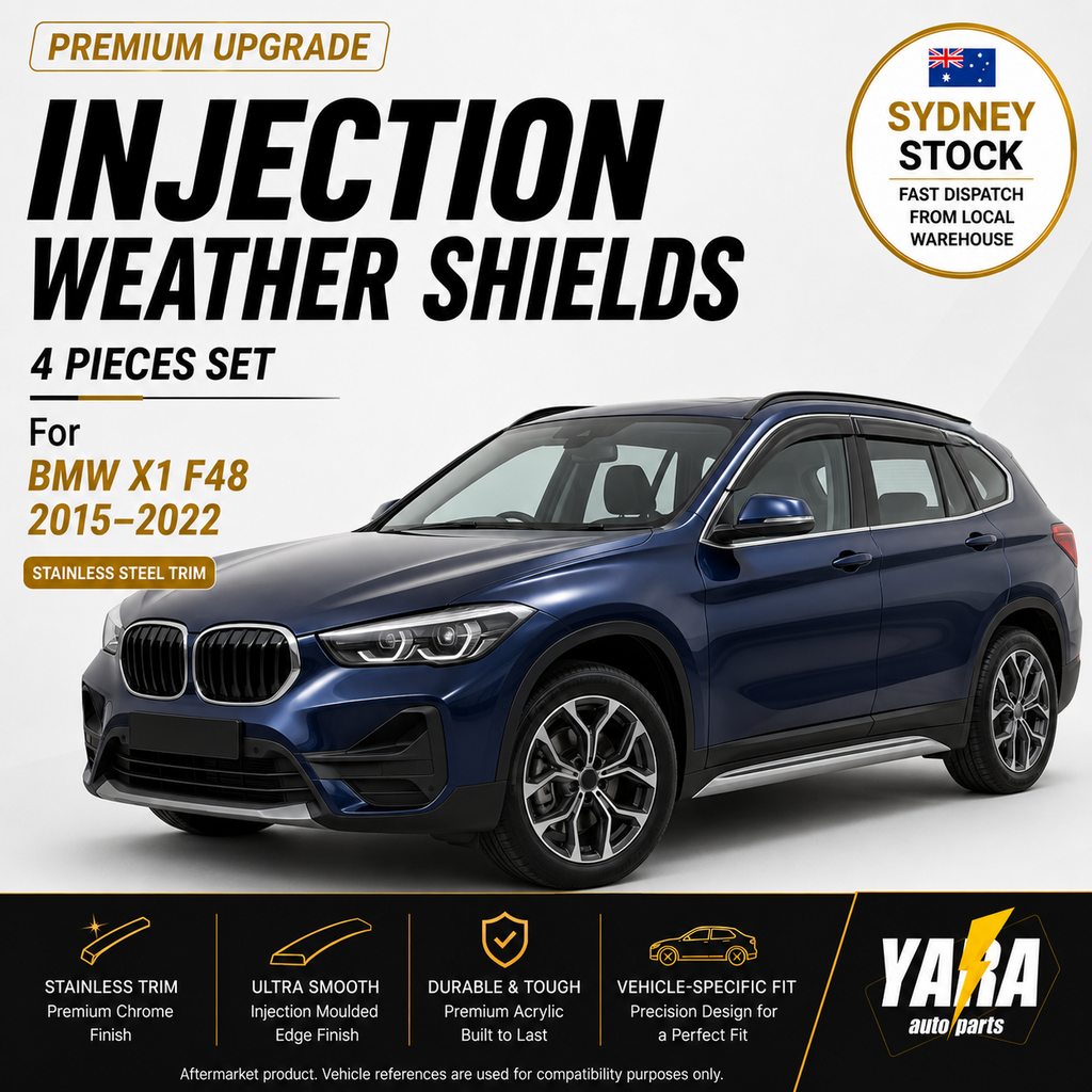 Injection Weather Shields with Chrome Trim For BMW X1 F48 2015–2022 4PCS