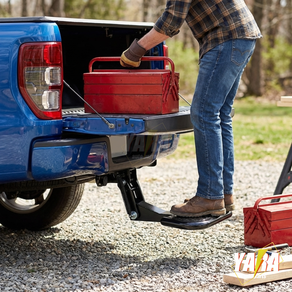 Heavy Duty Universal Retractable Tailgate Bed Step for Pickup Trucks & UTEs | 180kg Capacity