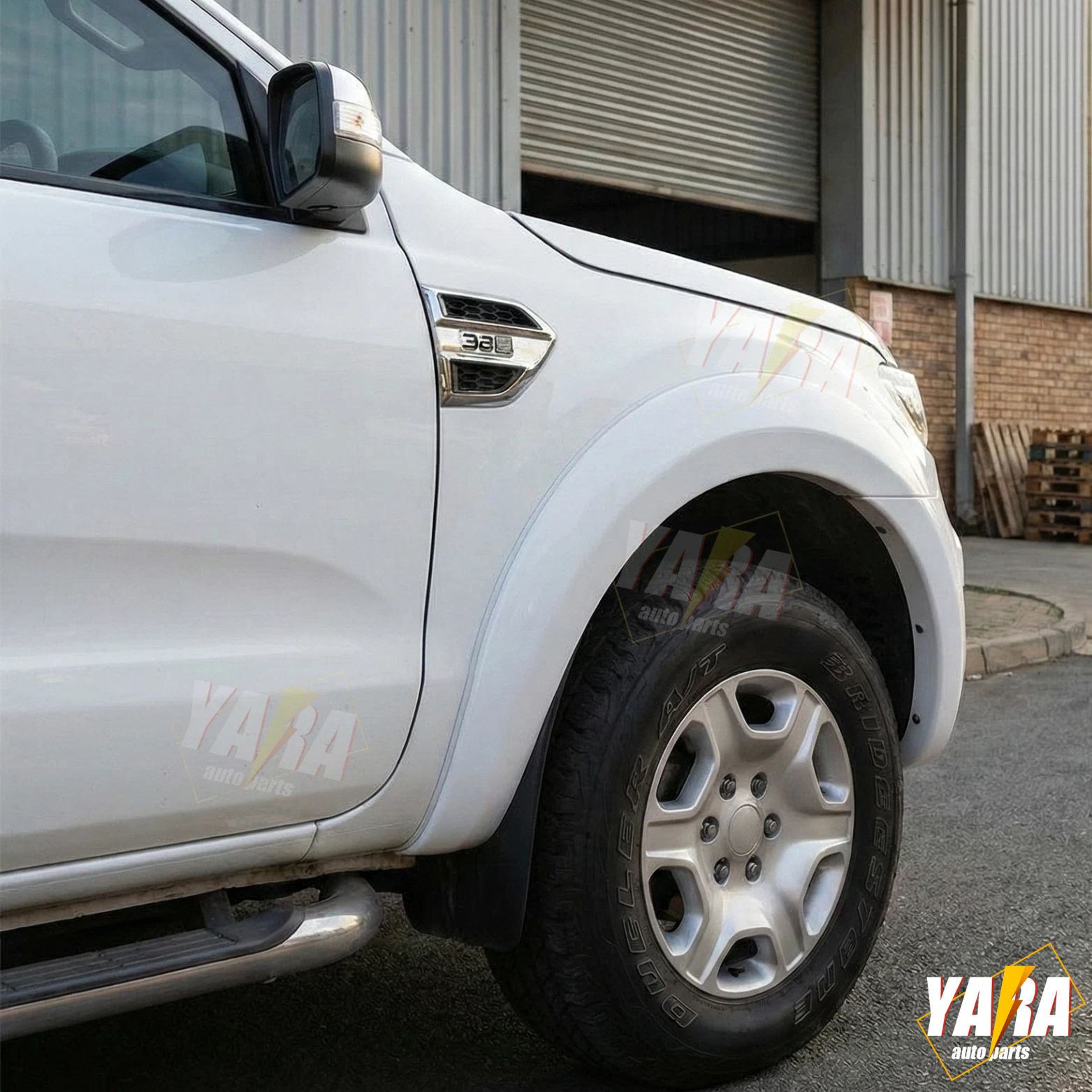 Gloss White Fender Flares for Ford Ranger PX2 MK2 Wildtrak 2015–2018 | Front Guard 4PCS 6-Inch