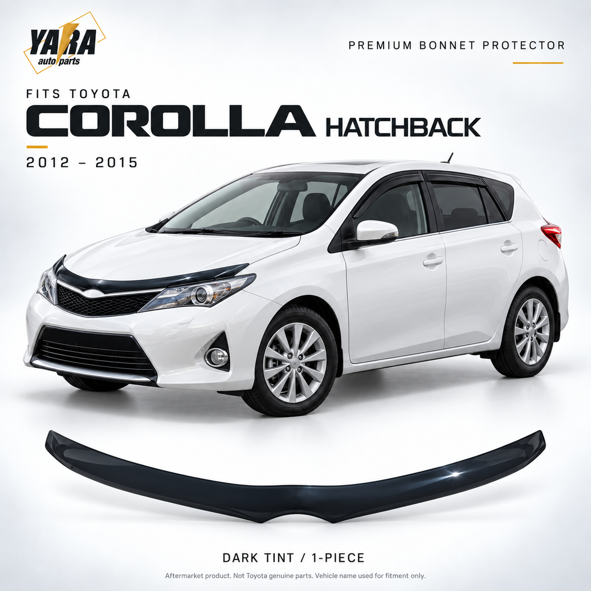 Tinted Bonnet Protector for Toyota Corolla Hatchback 2012–2015 | Hood Guard Shield