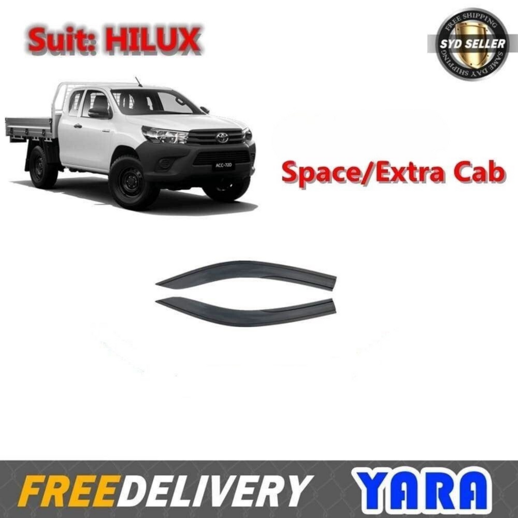 Weather shields Window visors suits  for Hilux Extra/Space Cab 2015 -2020