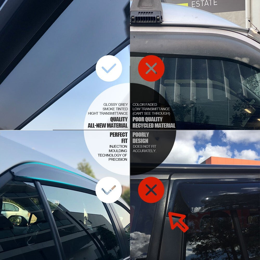 QUALITY Weather Shield Window Visor Suits for FJ CRUISER 2011-2022 Tinted 4pcs